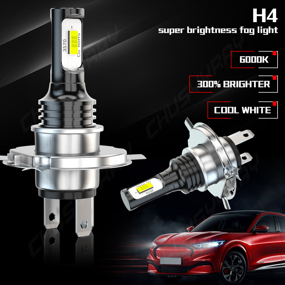 For Motorcycle H4 6500K LED Hi/Lo Beam Front Light Bulb Super Bright Headlight