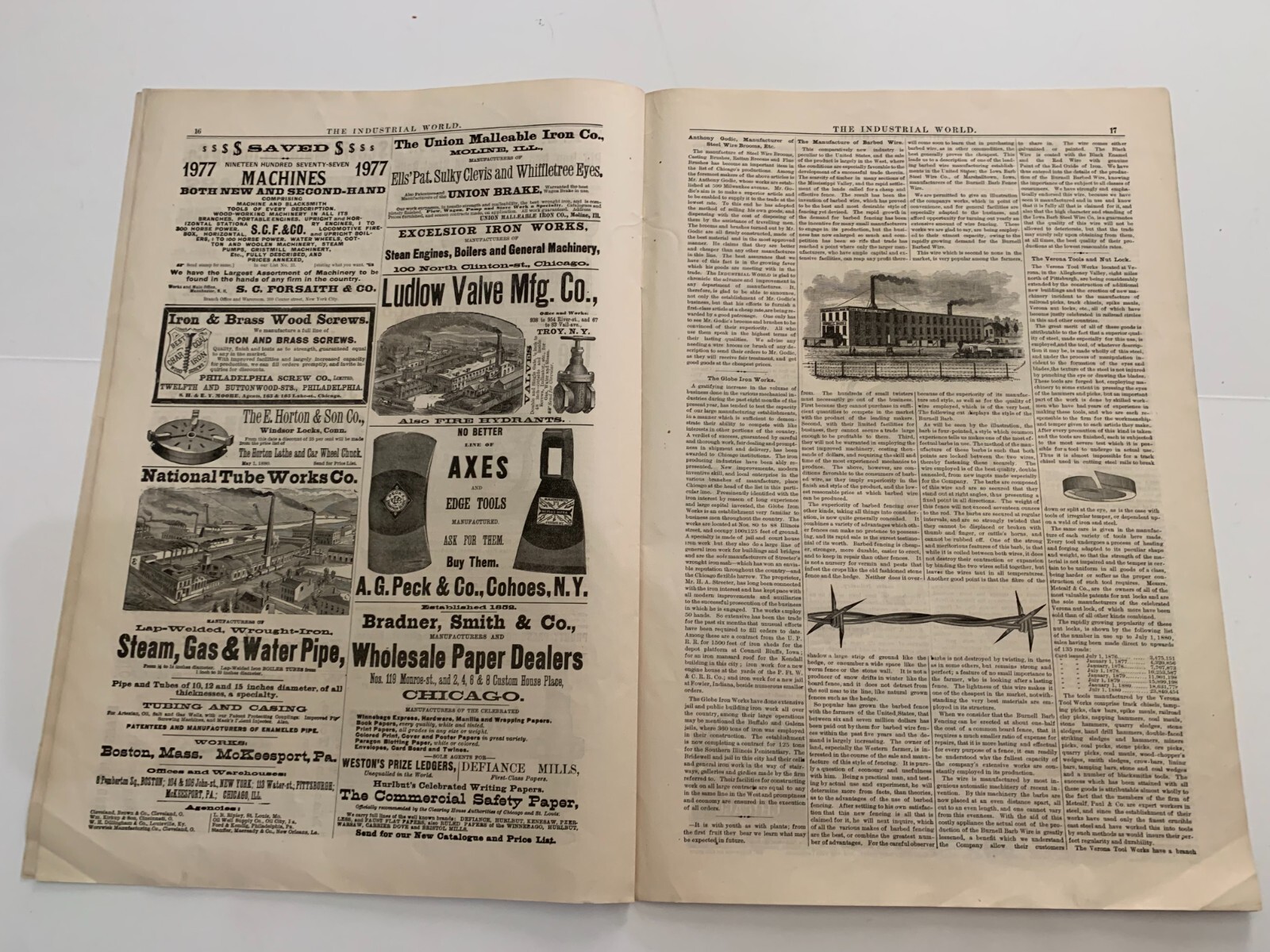 1880 Commercial Industrial World Advertiser Magazine Chicago September 2 1880