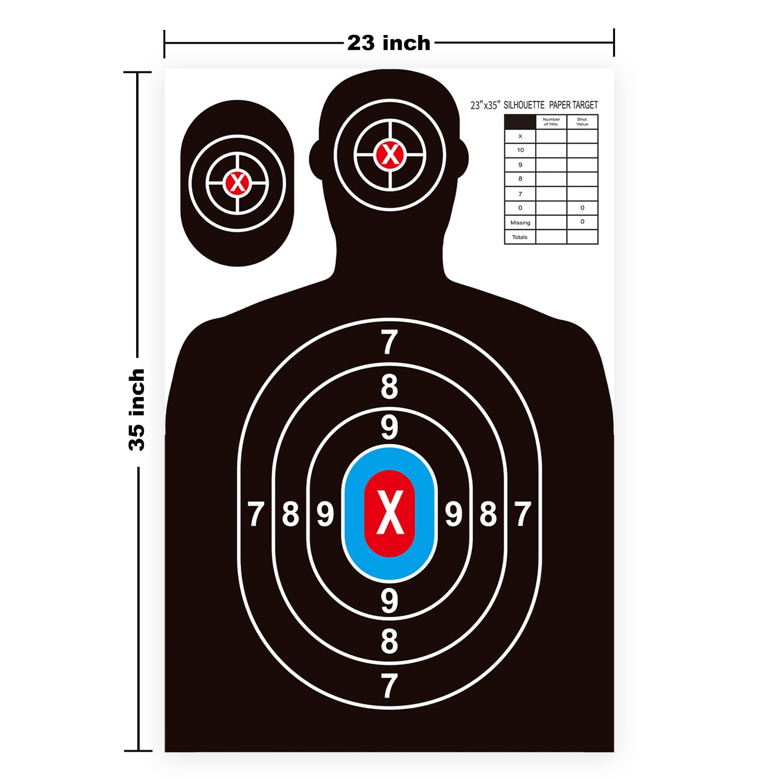 Paper Shooting Targets for Range Bulk 23"×35" Silhouette 12PC, Multicolor