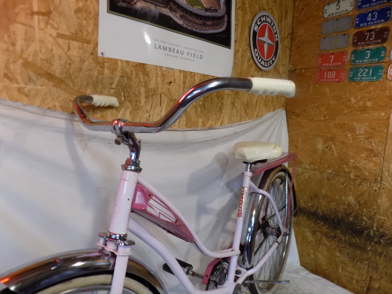 1960s ROLLFAST PINK LADIES TANK BIKE JC HIGGINS MURRAY JET RACK VINTAGE CUTE!