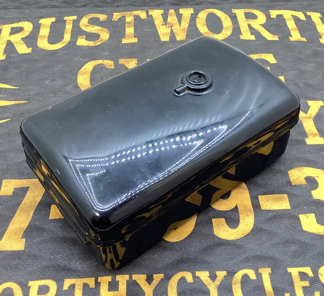 1935 – 1940 HARLEY WL WLD 45 ORIGINAL OEM EARLY TOOLBOX — BEAUTIFULLY RESTORED