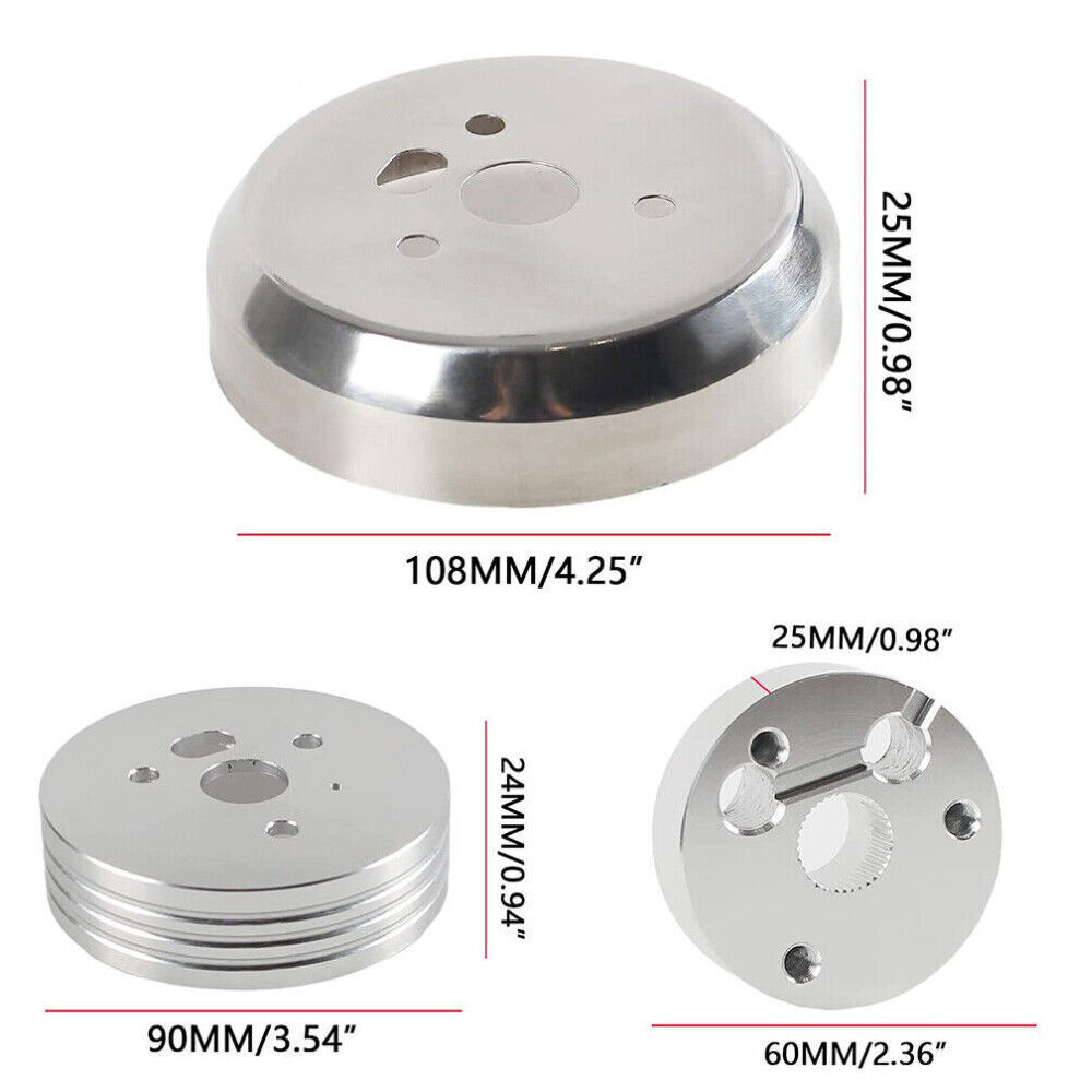 For GM Chevy 5 & 6 Hole Steering Wheel Polished Hub Adapter Flaming River Ididit