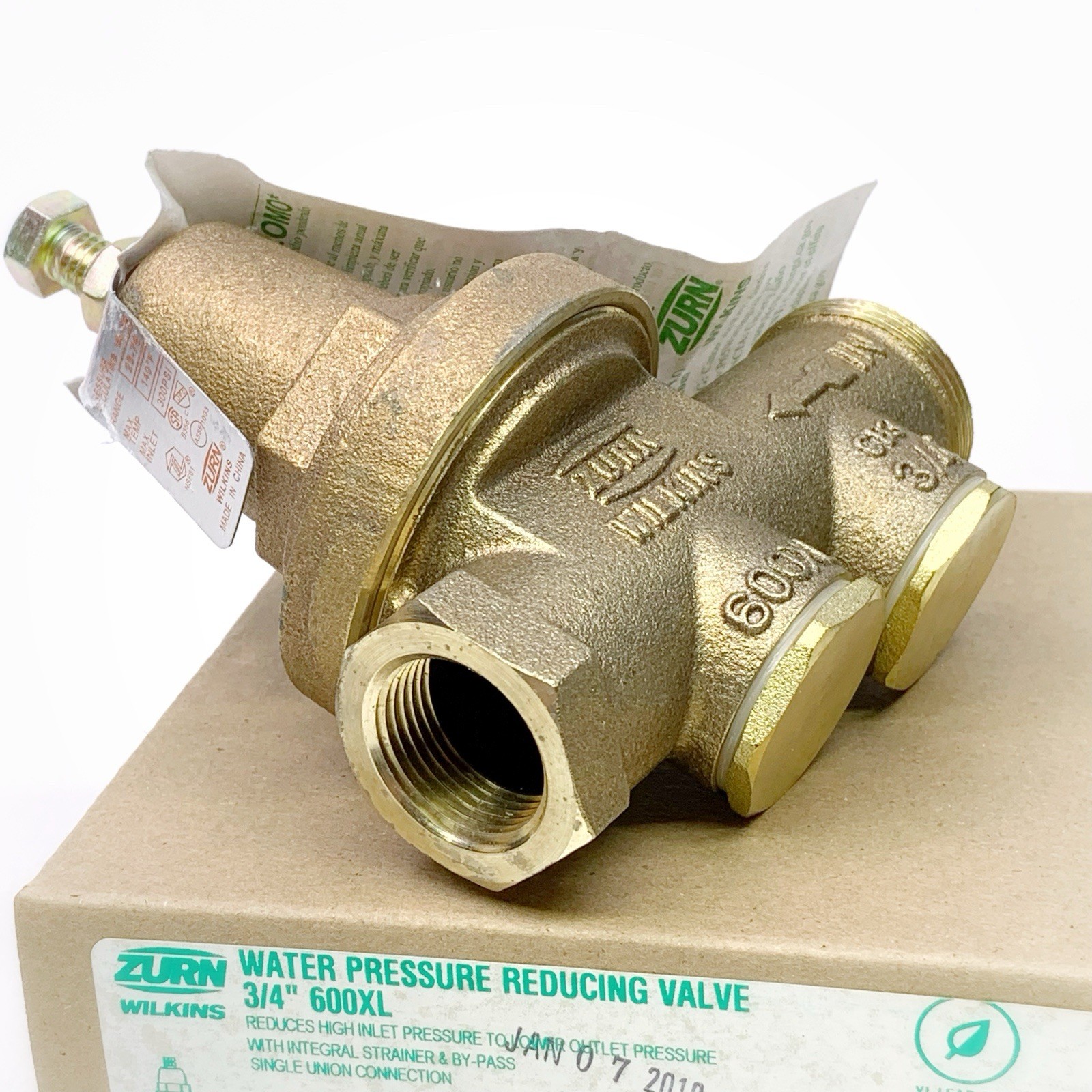 Zurn Wilkins 34-600XL 3/4" 600XLPressure Reducing Valve 0.75 Inch Lead Free NEW