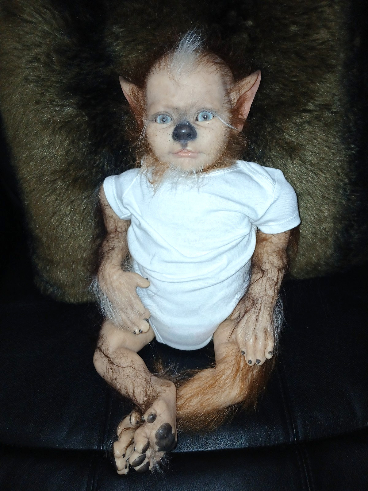 werepup reborn babydoll with birth cert/COA/DM-H Studio, LLC painted & rooted