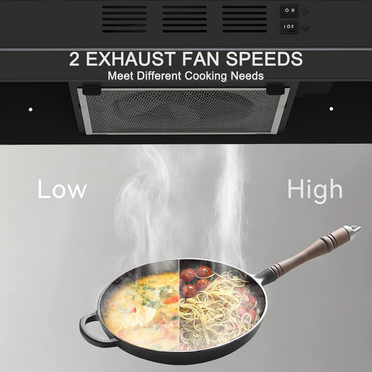 30in Under Cabinet Range Hood 230CFM Ducted/Ductless Kitchen Cook Fan w/LED New