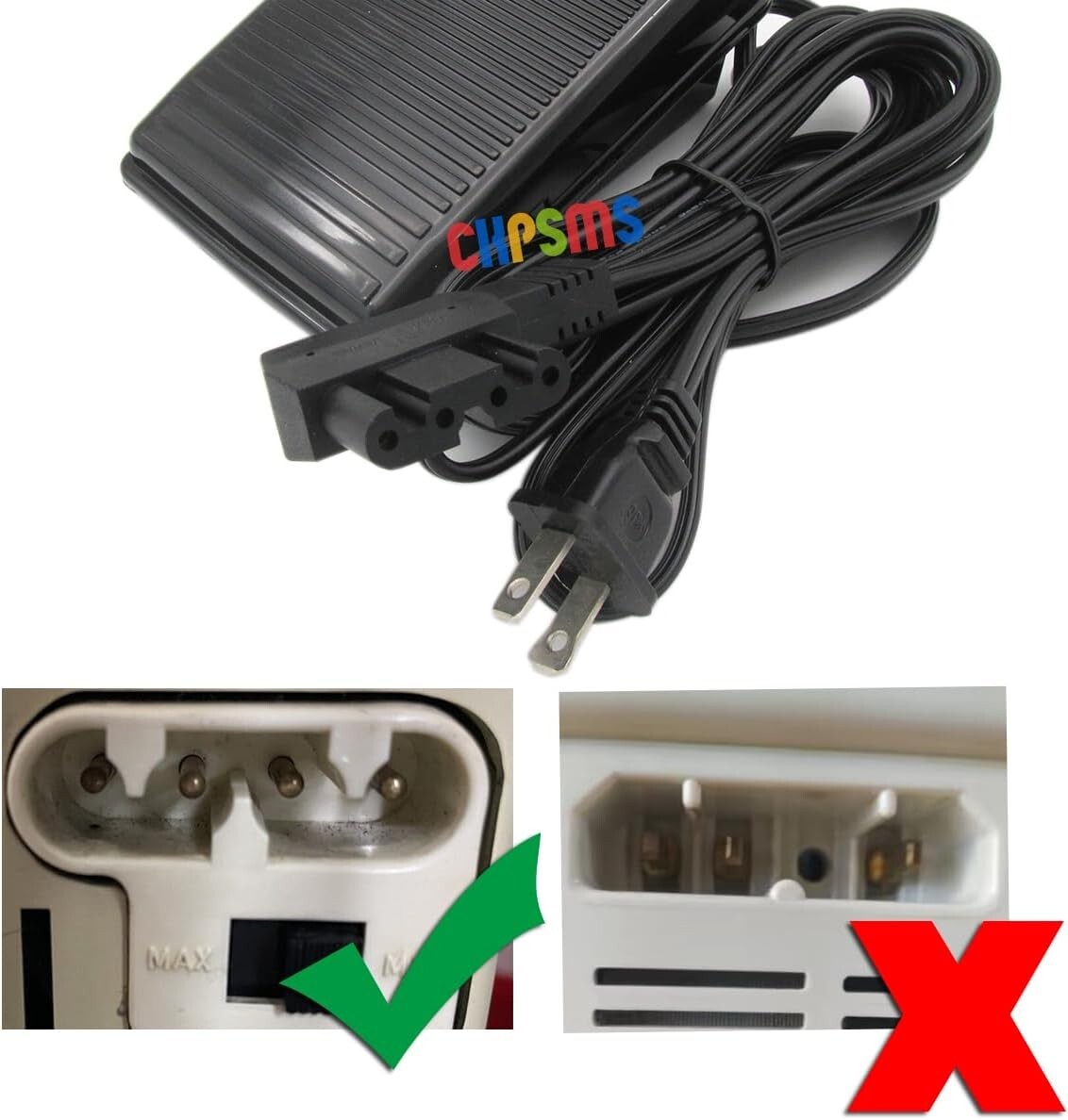 110V Foot Pedal with Cord for Bernina 801 • 801S • 830 • 831 • 832 • 740 • 750