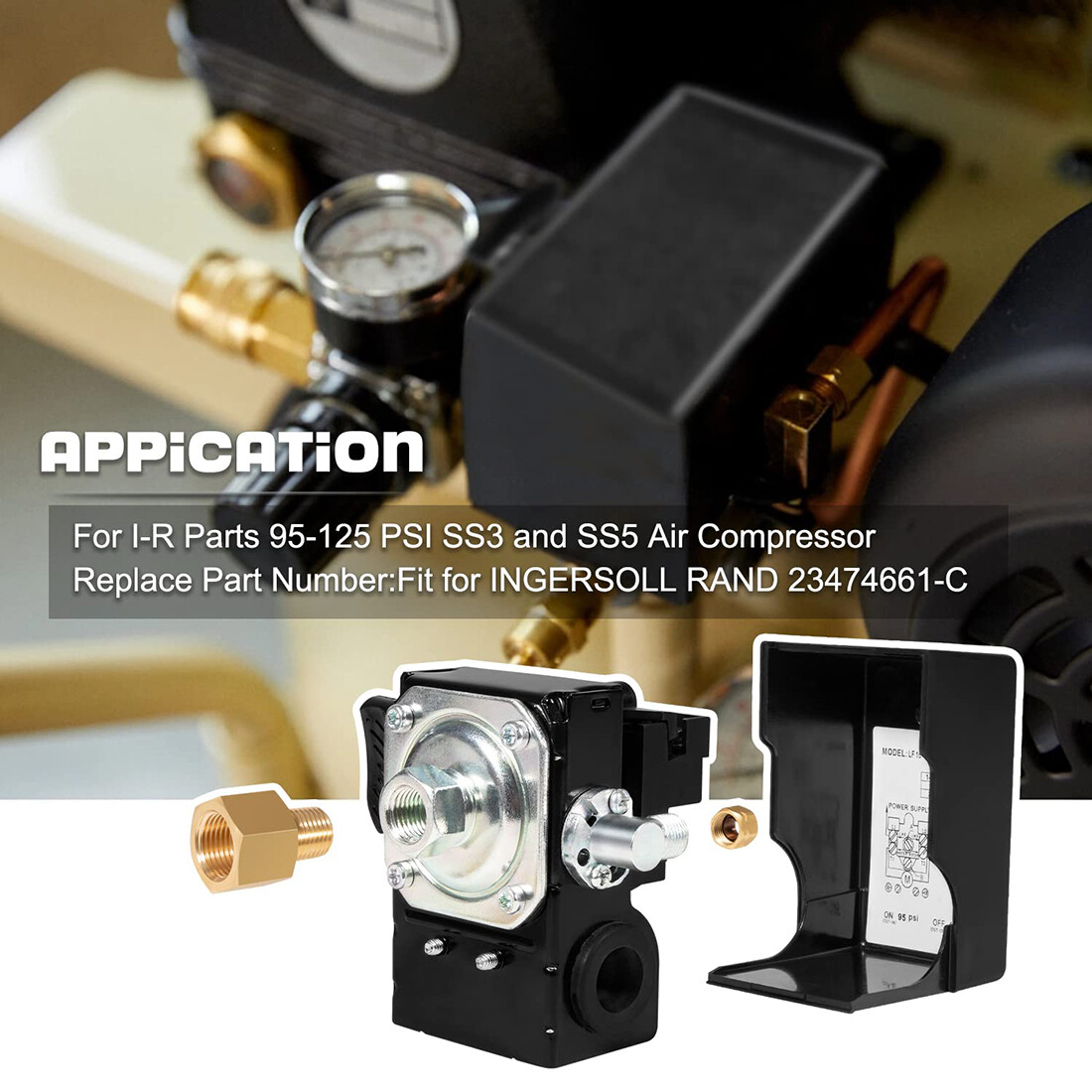 For Ingersoll Rand 23474661-C Pressure Switch Air Compressor SS3 & SS5 95-125PSI