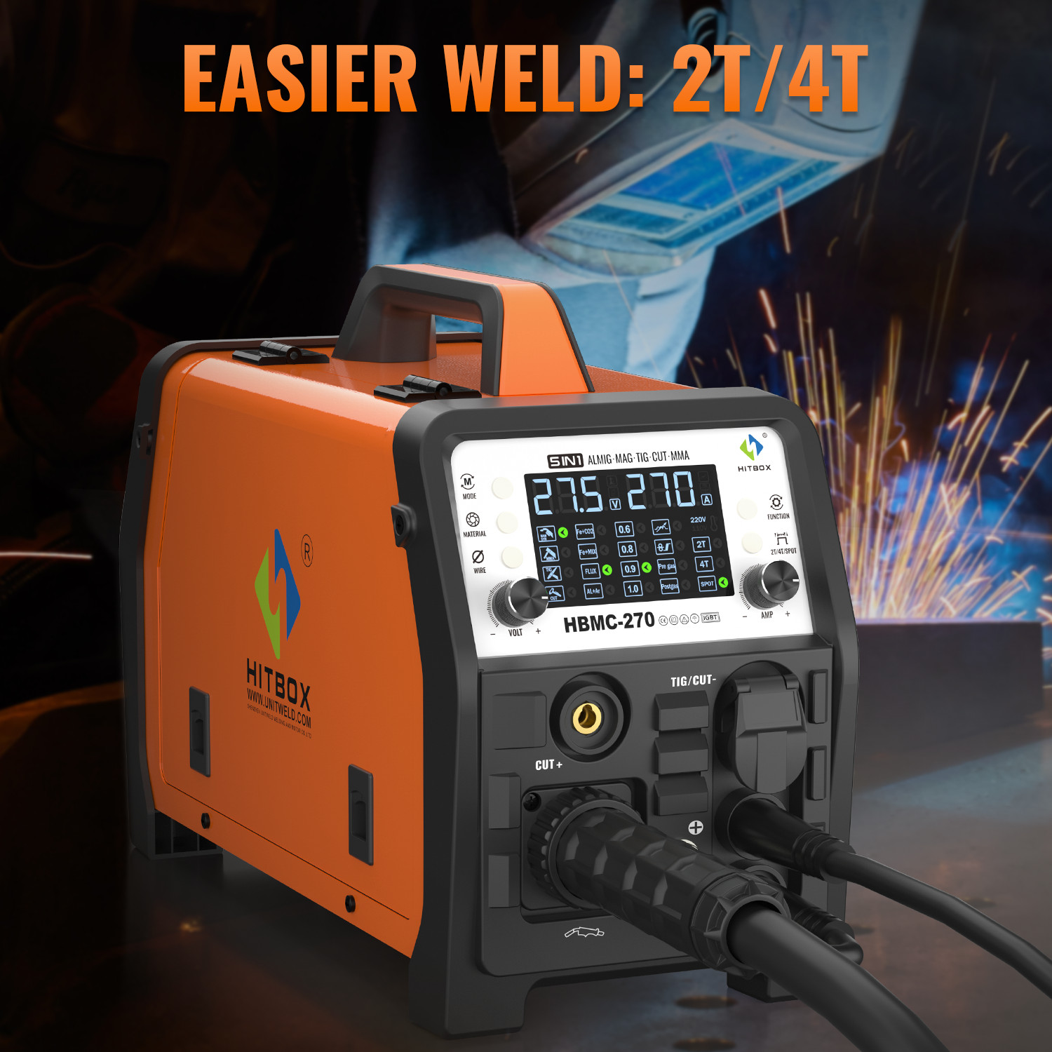 200A Aluminum Welder Plasma Cutter - 6-in-1 MIG/Stick/TIG Gas/Gasless Household