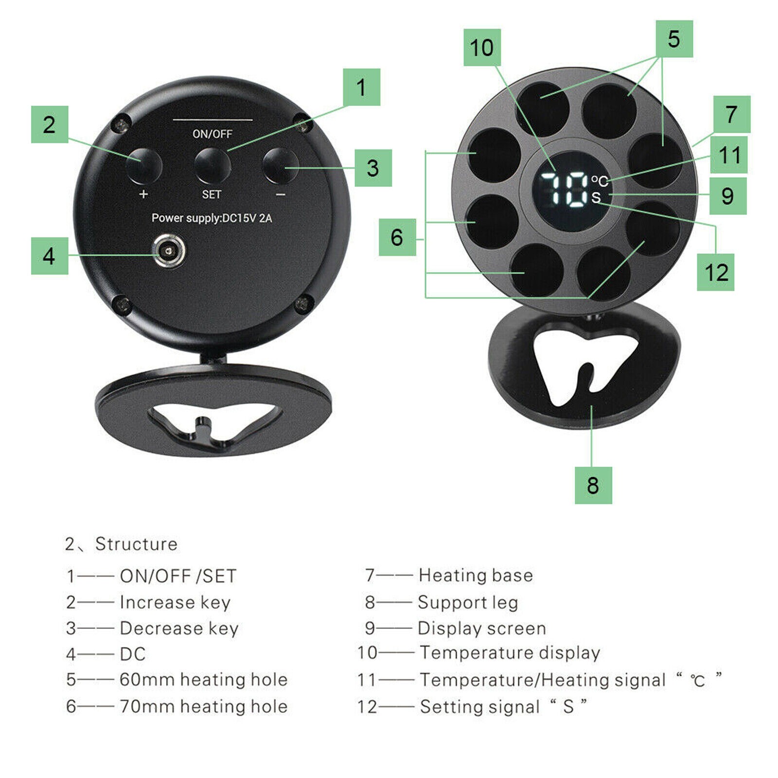 Dental Composite Resin Material Heater Soften Warmer Adjustable 40-70℃