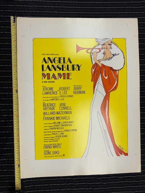 ANGELA LANSBURY MAME UNCUT POSTER VINTAGE 20''x26'' RARE