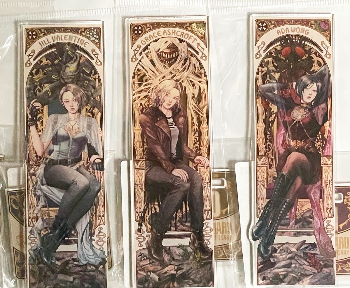 Resident Evil 30th Anniversary Art Nouveau Acrylic Stand Bookmark Complete Set