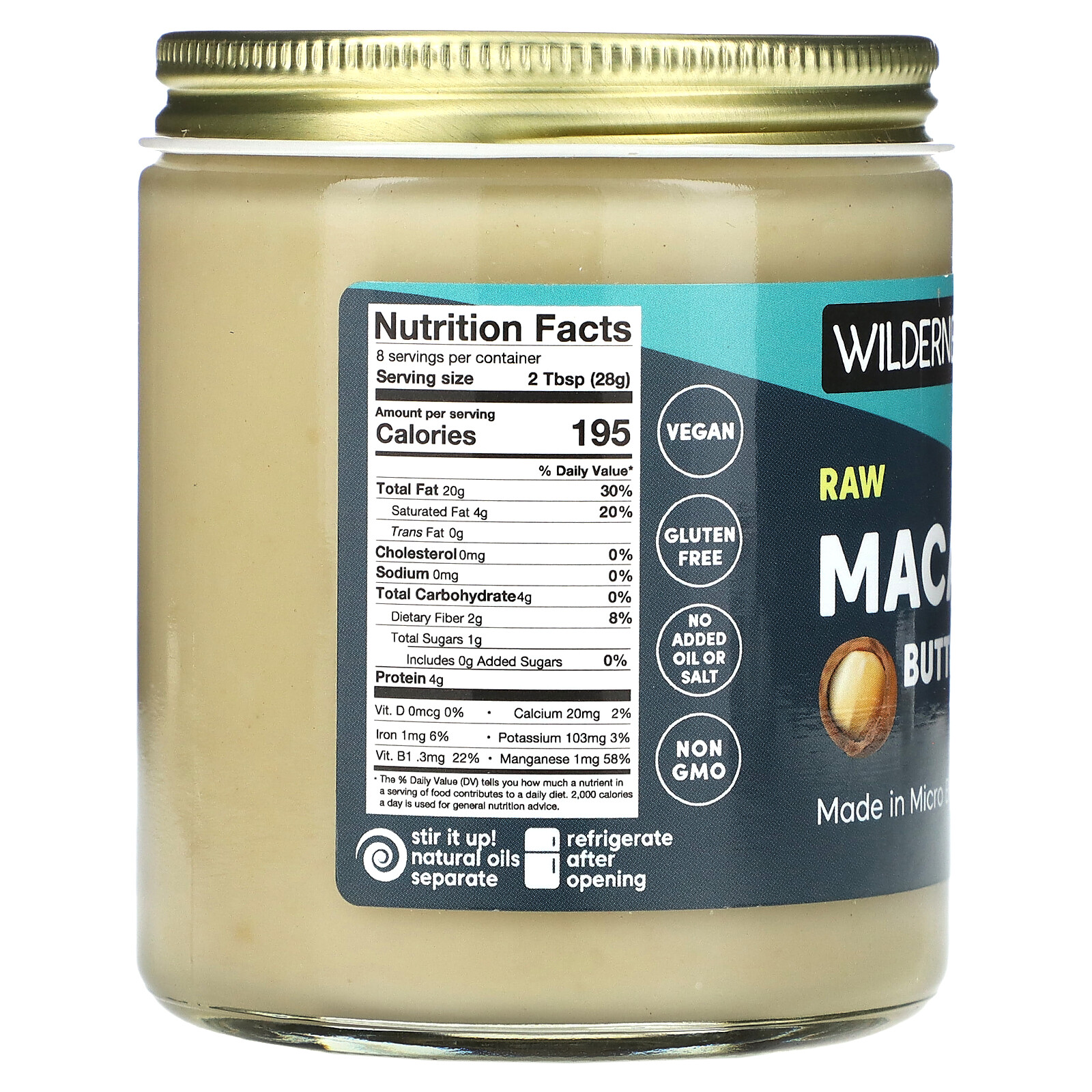 Raw Macadamia Butter, 8 oz (227 g)