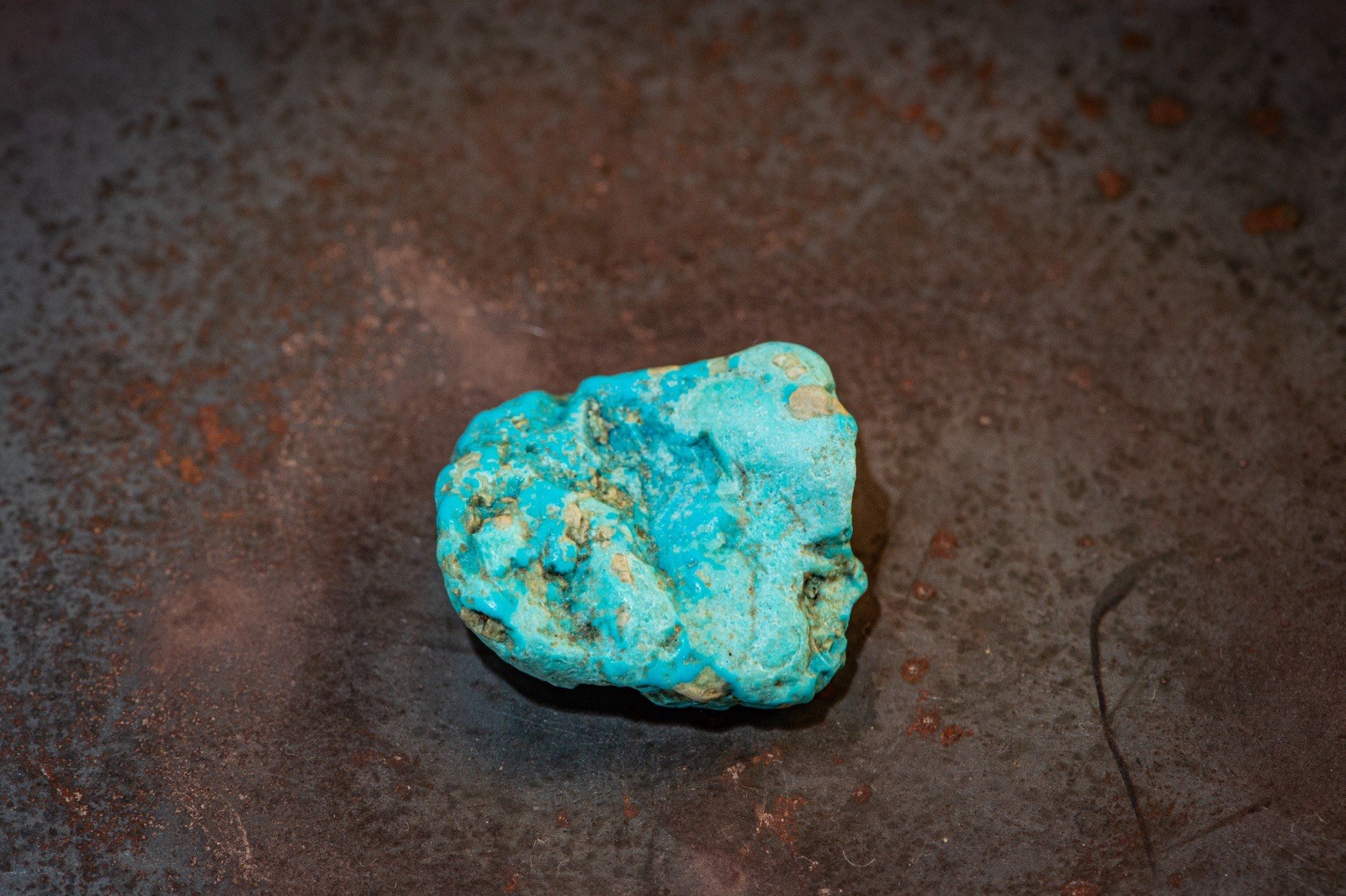 Natural Gem Hard Iron Mask Turquoise Nugget!RARE! RARE! New Mexico! 12 Grams!