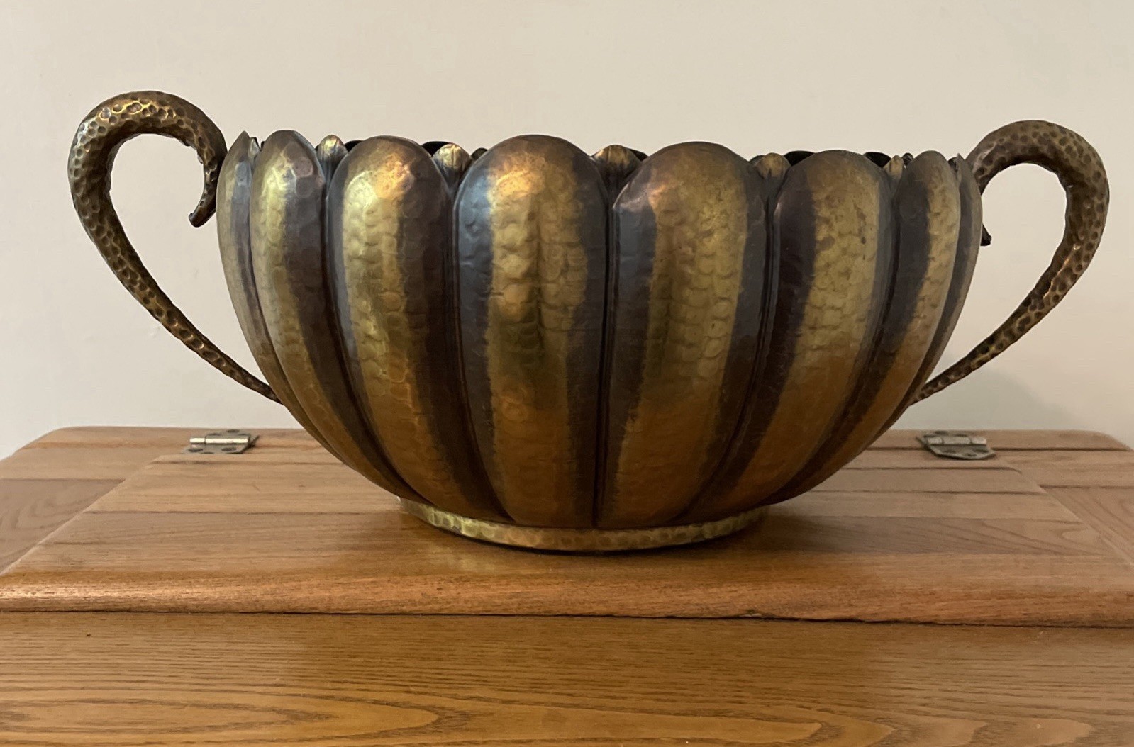 Egidio Casagrande Brass Lotus Bowl Hand Hammered