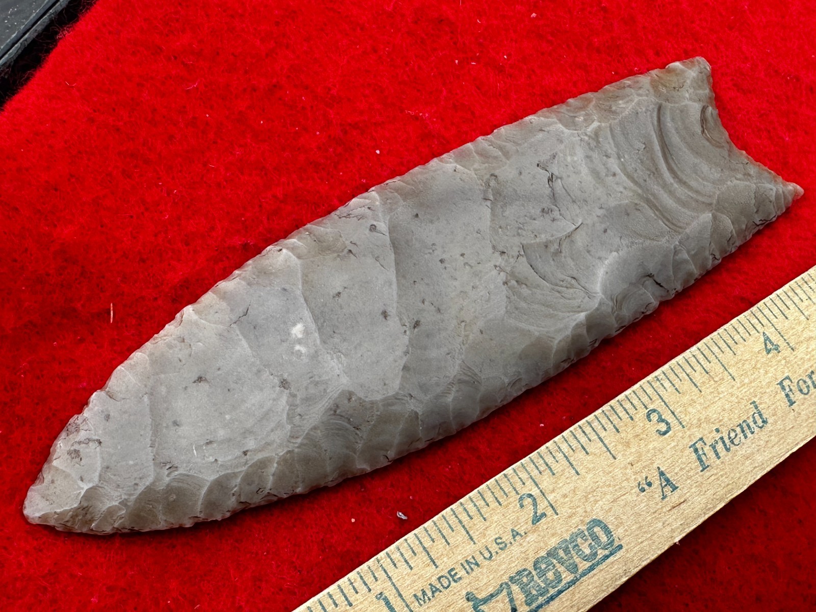 5 5/16" Texas Fluted Clovis Point, Indian Artifacts, Hopewell, Arrowheads, COA