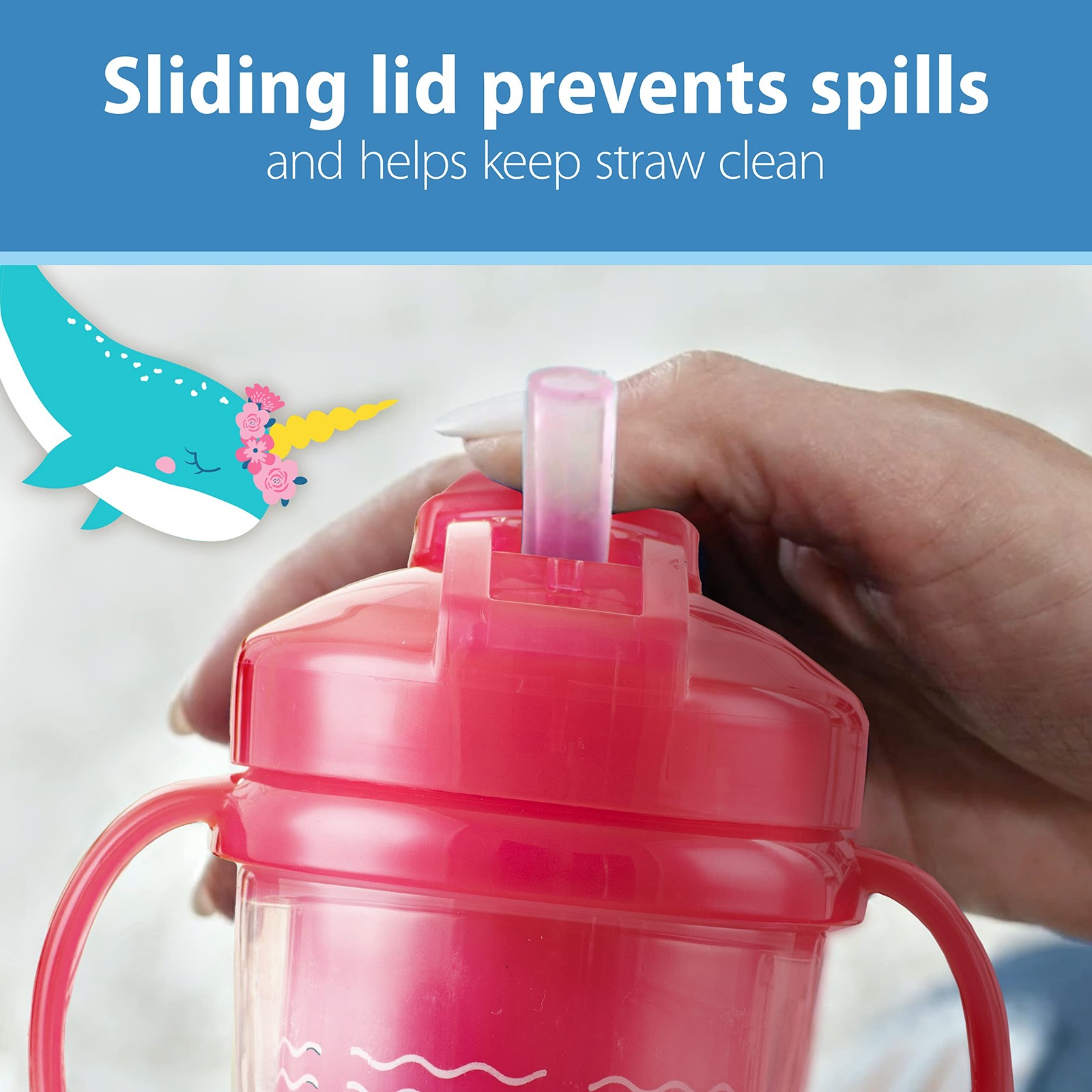 Dr Brown's Milestones 10 oz Insulated Straw Cup 2 Pack Pink Spill Proof Sippy