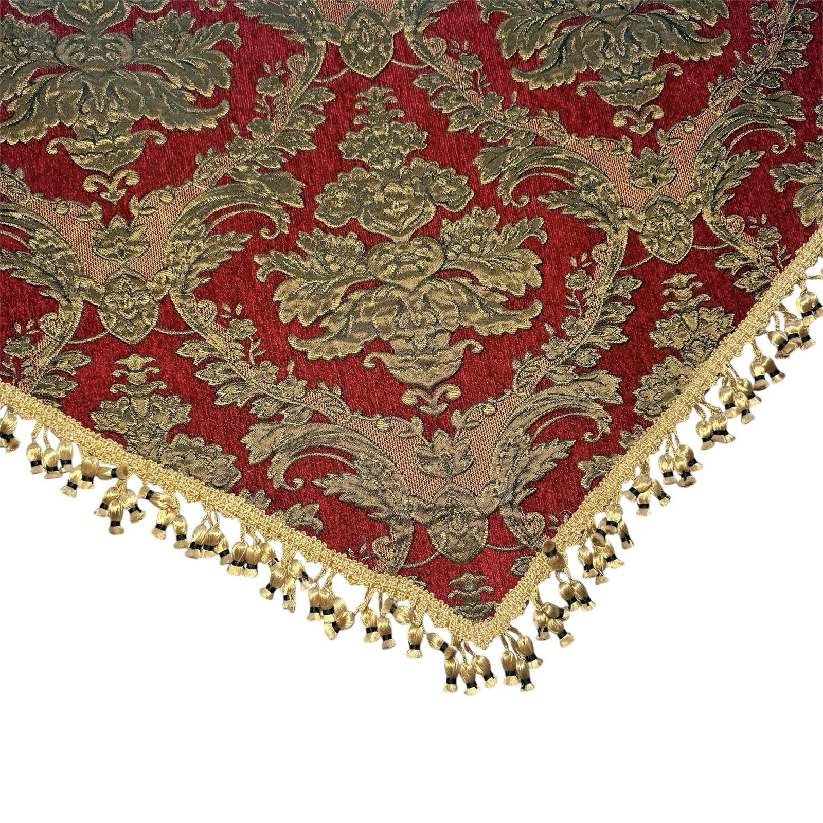 CROSCILL Imperial Empress CURTAIN Valance Brocade Red Gold Tassels Tapestry EUC