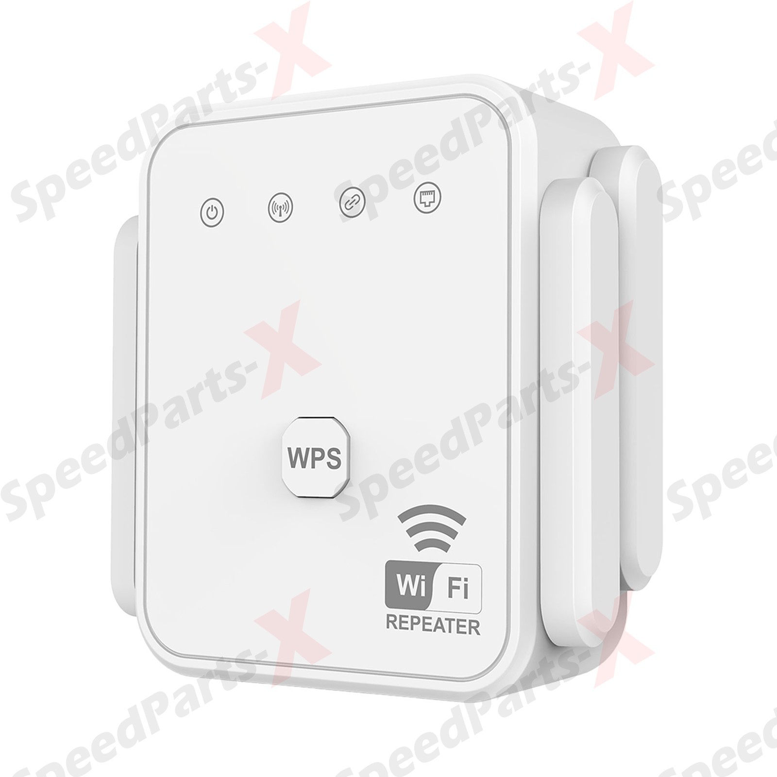 4-Antennas 300M WiFi Extender Repeater Amplifier 2.4GHz Enhancer Booster White
