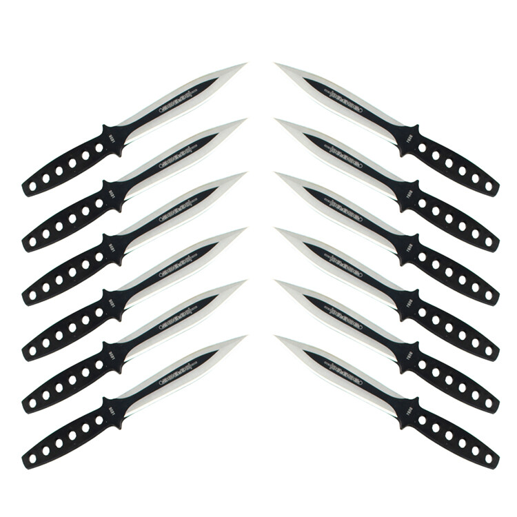 6" Defender 12 pc Throwing Knives set With Nylon Sheath