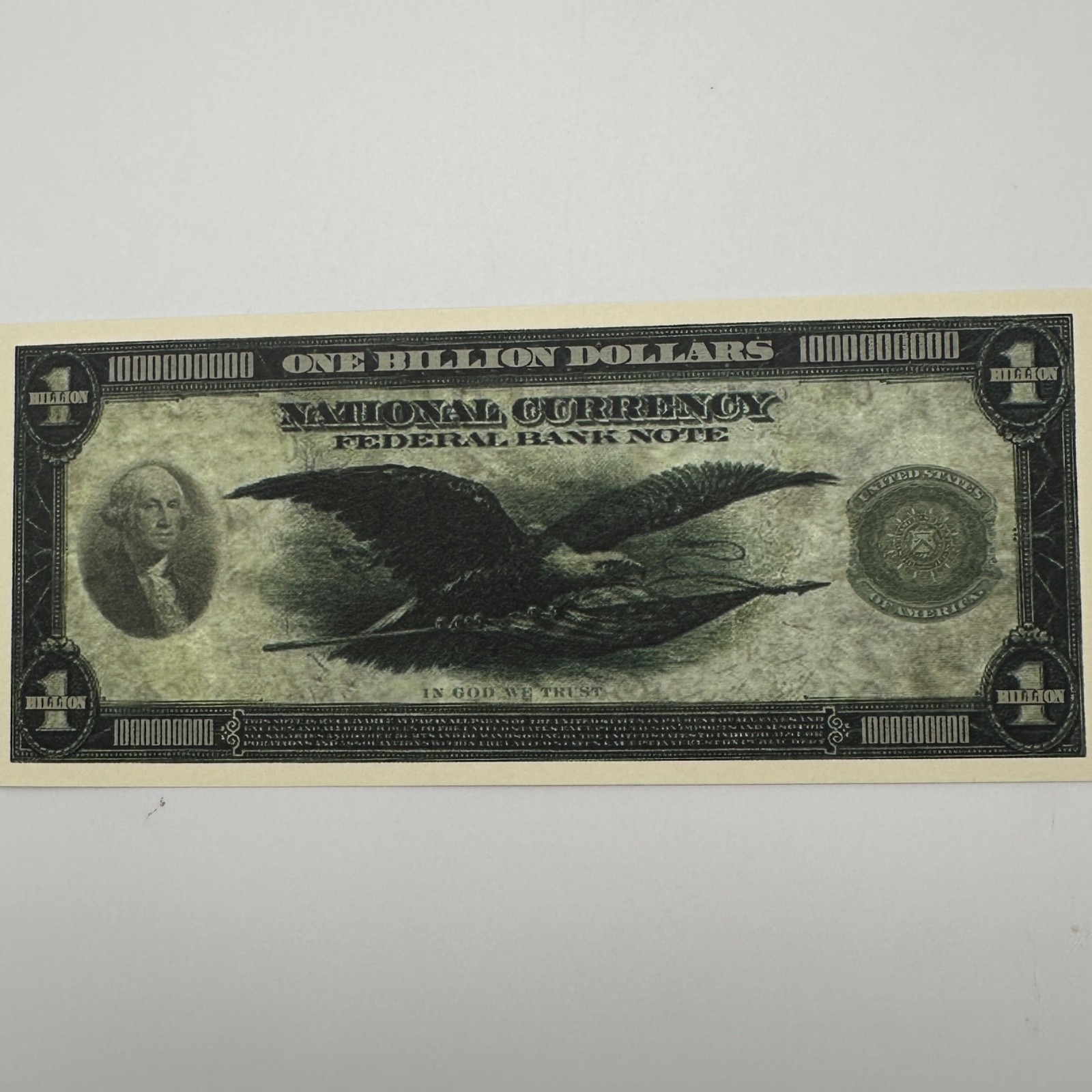 5 Pack - Funny Eagle Billion Dollar Bills Novelty Money Note