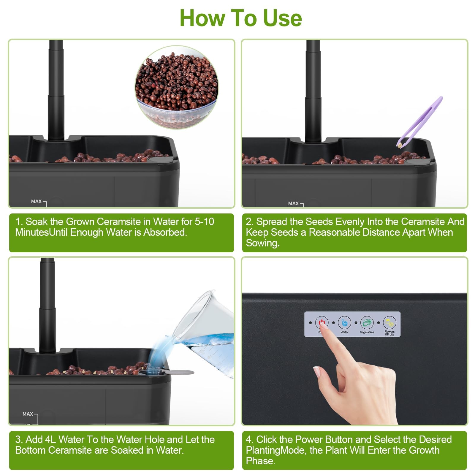 Best Indoor Herb Garden Kit Hydroponic Growing System with LED Grow Light Quiet