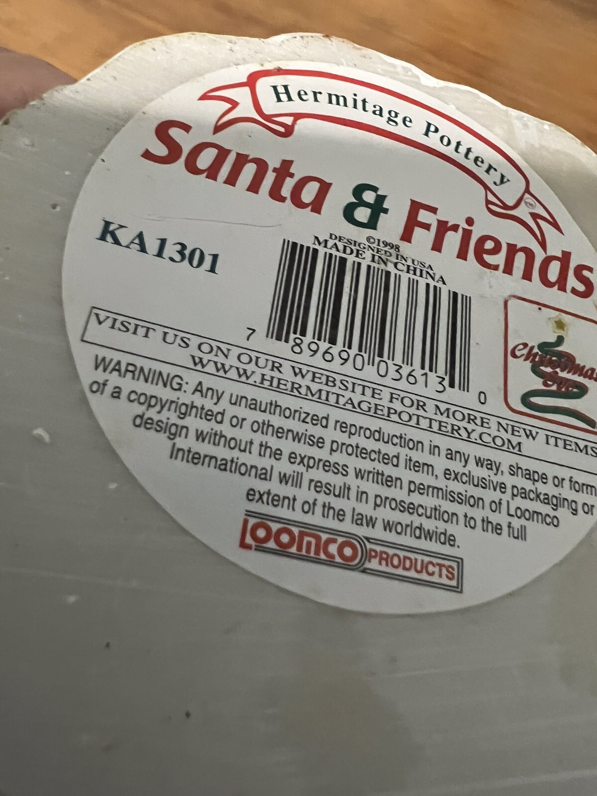 Santa & Friends Lot Of 3 Christmas Figurines 1998 By Hermitage Pottery 4.5”