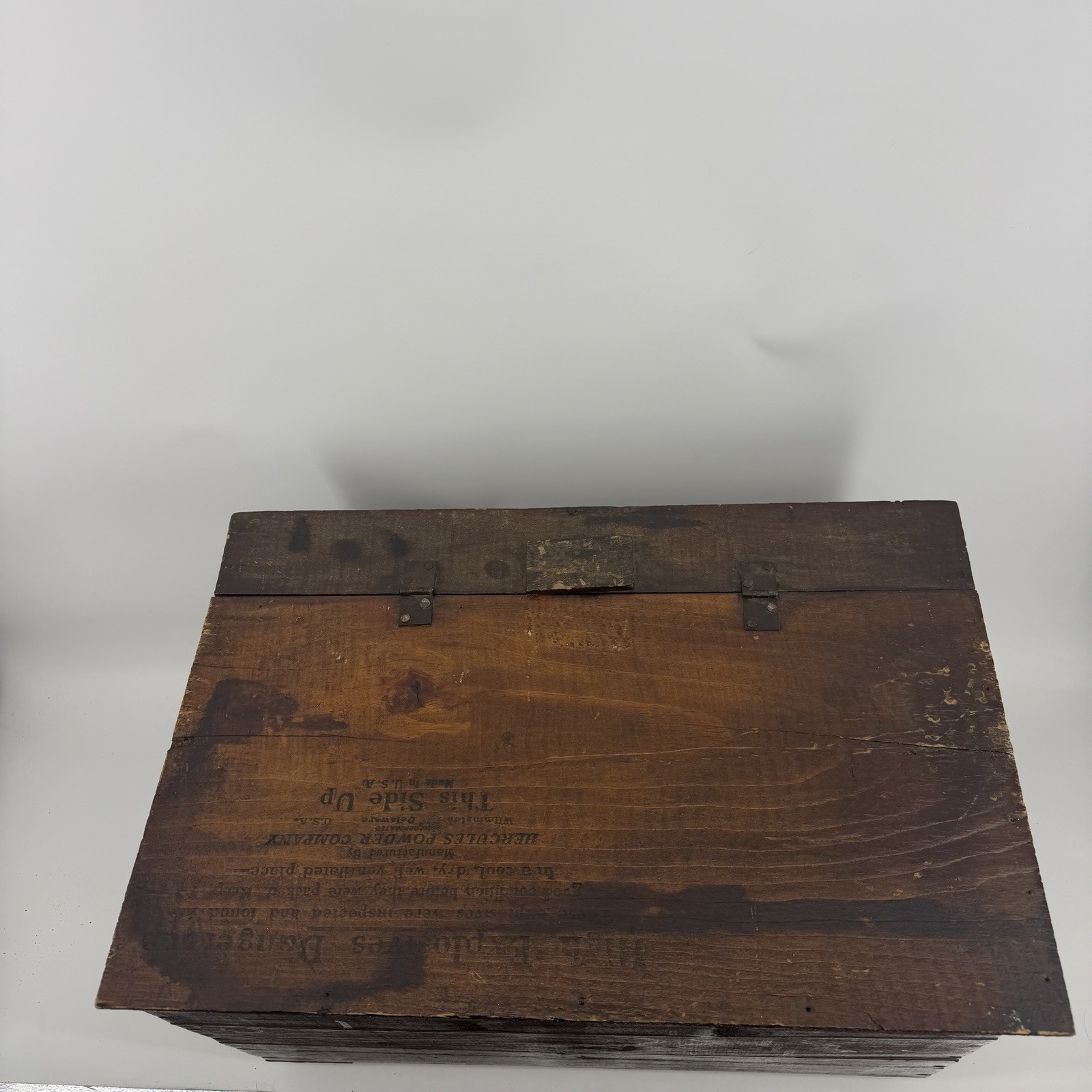 Vintage Hercules Powder Company Explosives Wood Crate Wheels Storage Box Decor