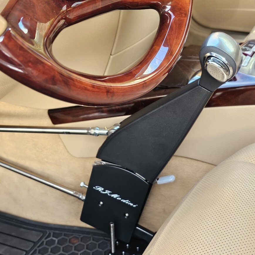 A permanent,safe install car hand control. Disabled/Handicapped - SCI, H quality