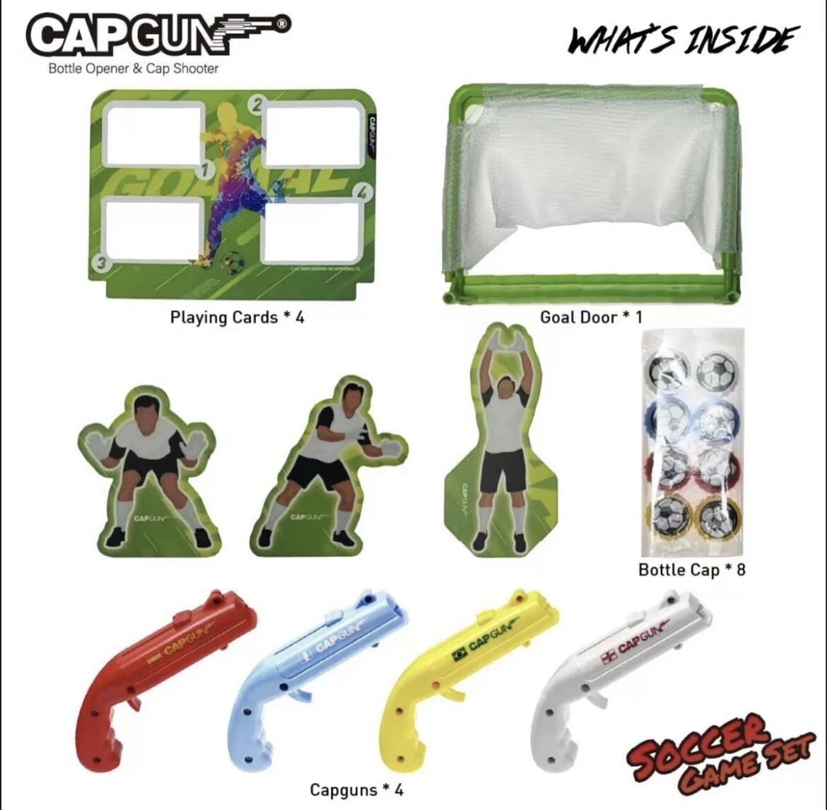 4 Pack Firing Cap Gun Launcher Shooter Bottle Opener Beer Cap Openers Shoots