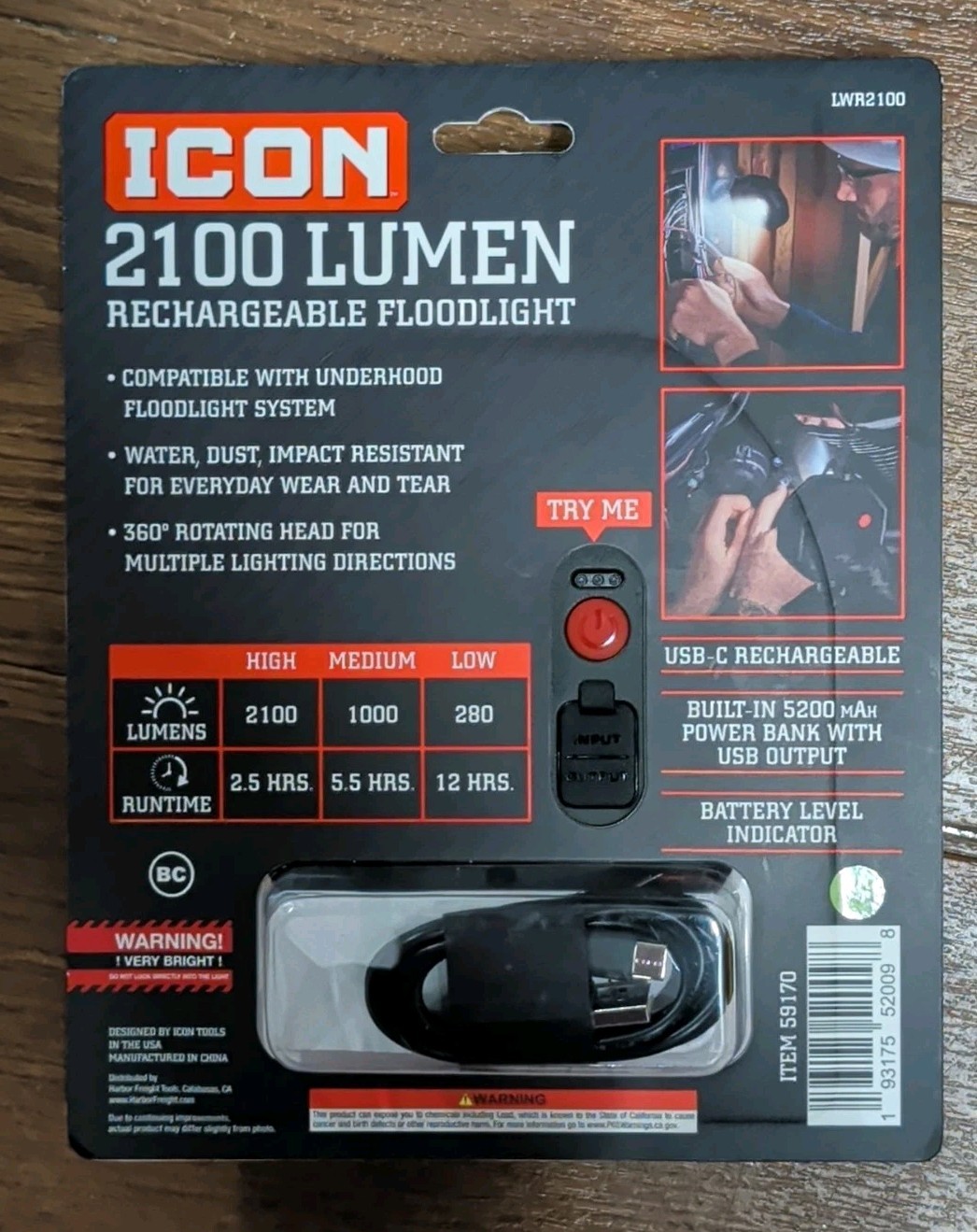 ICON Rechargeable Magnetic Floodlight (LWR2100)