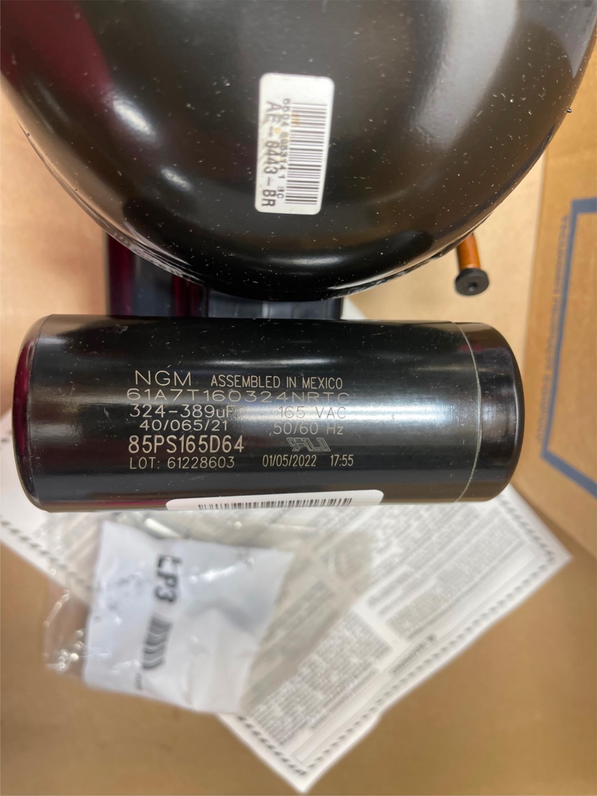 Tecumseh AE1022E-212-J7 115V 1PH Refrigeration Compressor R134A 1/3HP