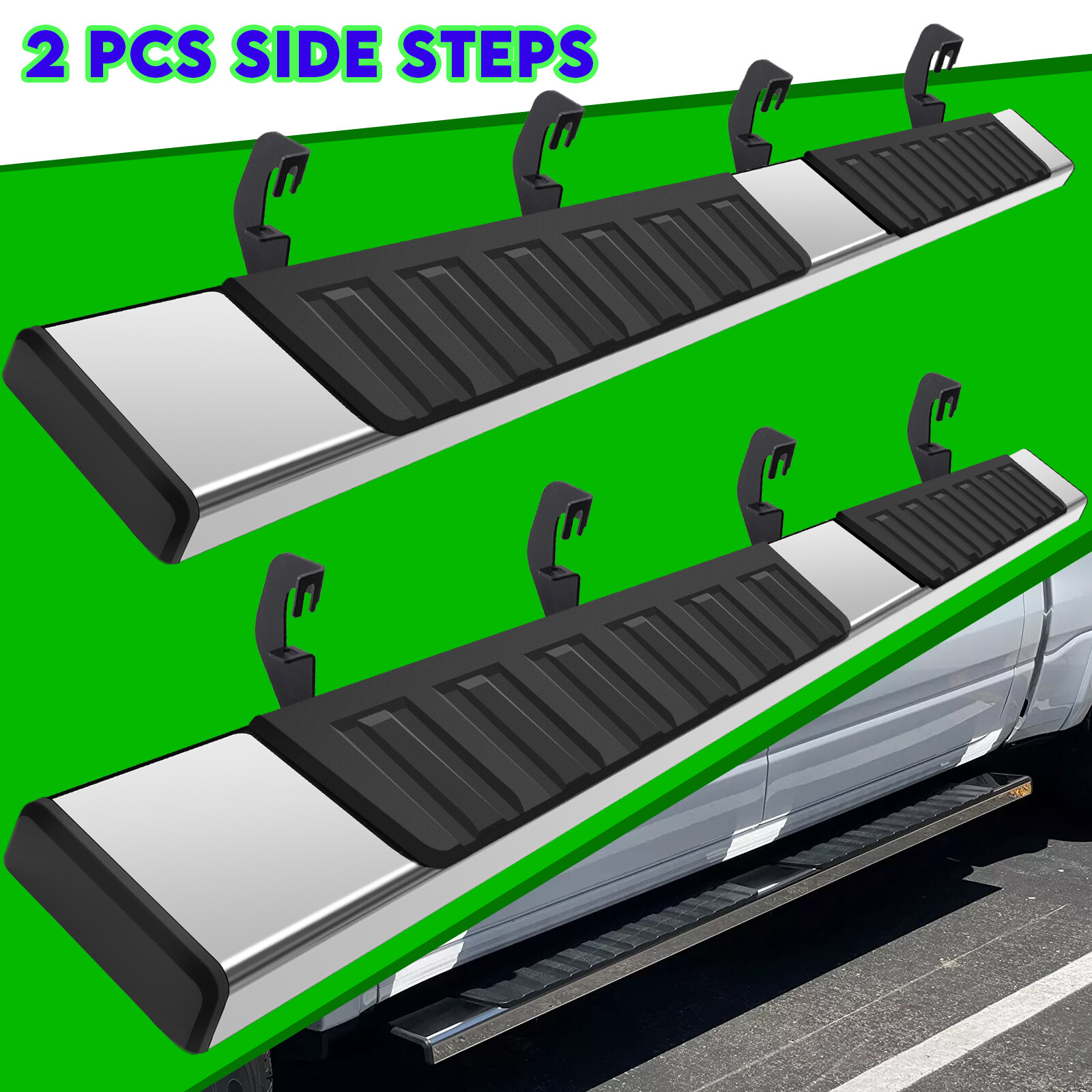 6" Nerf Bars Side Steps Running Boards for 07-18 Silverado Sierra 1500 Crew Cab