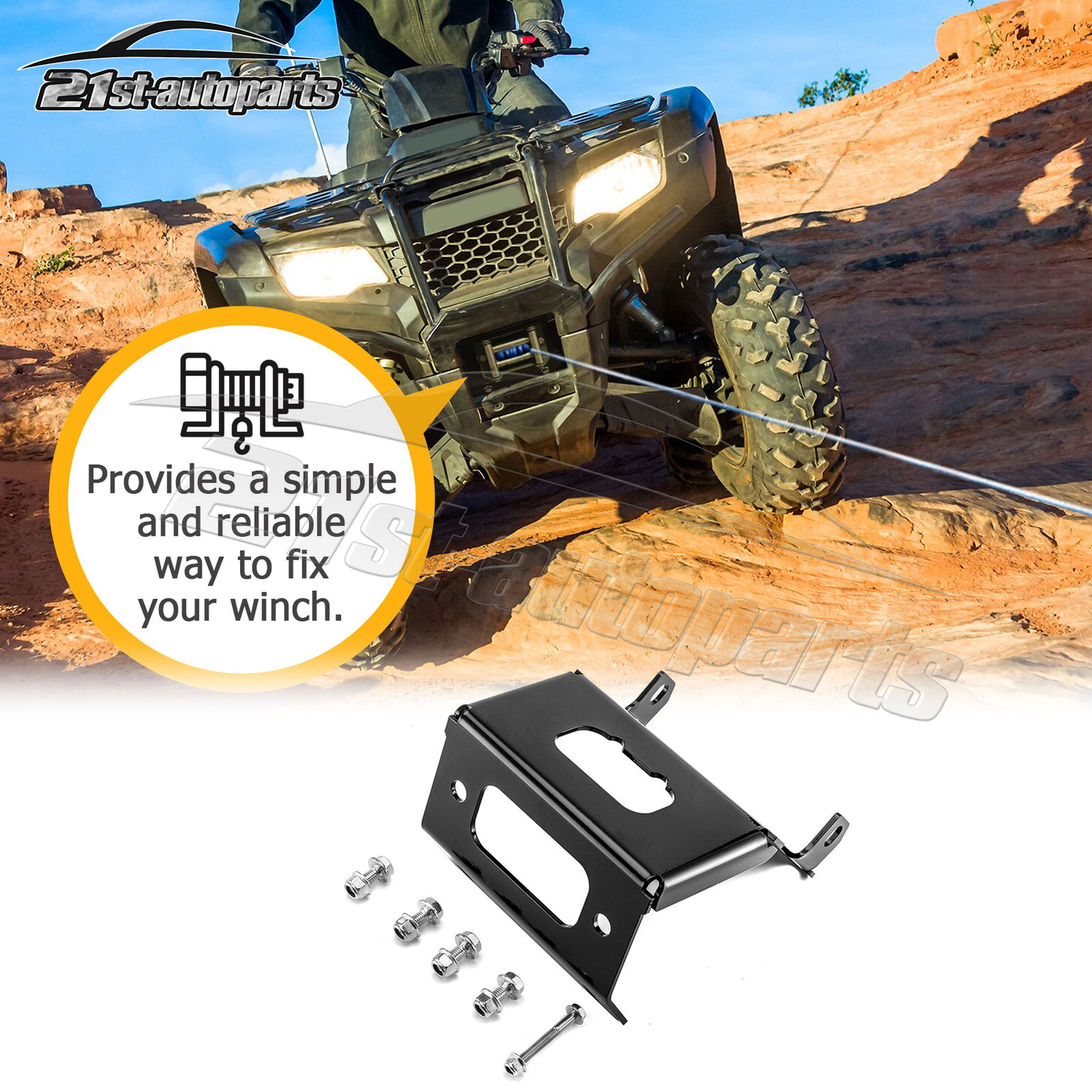 For 2014-2024 Honda Rancher Foreman Rubicon TRX420/500/520 Winch Mount Plate