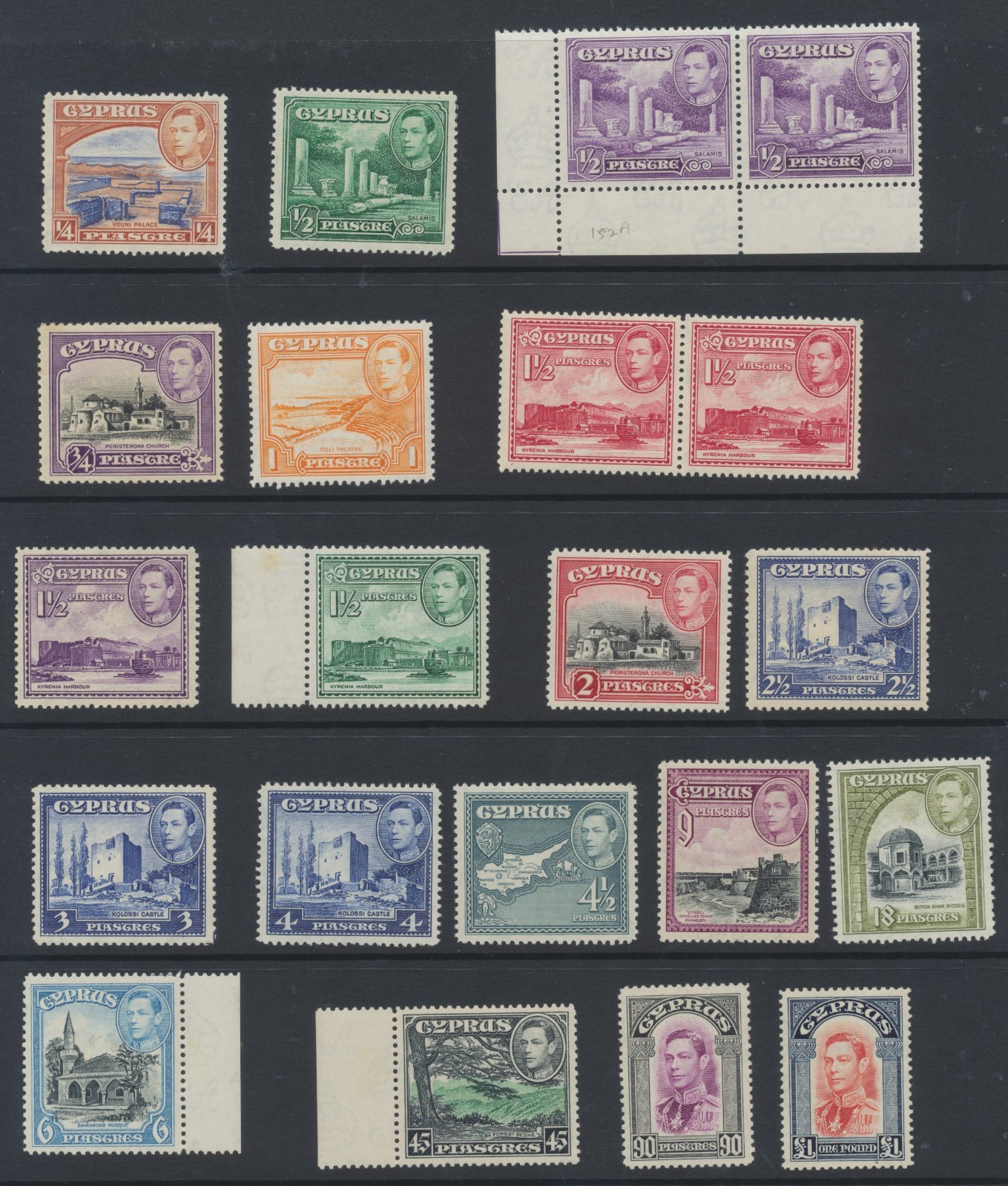 Cyprus Stamps 1938 SG151/163 Mint Never Hinged CV £278