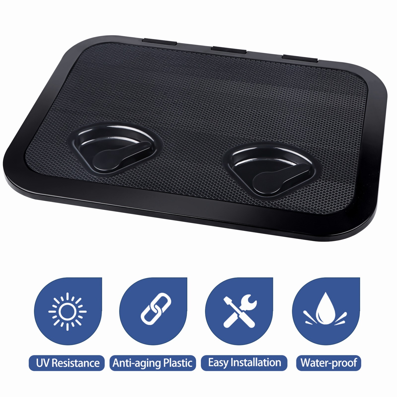 Black ABS Boat Hatch Cover Marine Boat Deck Hatch Lid 17 in * 12 in