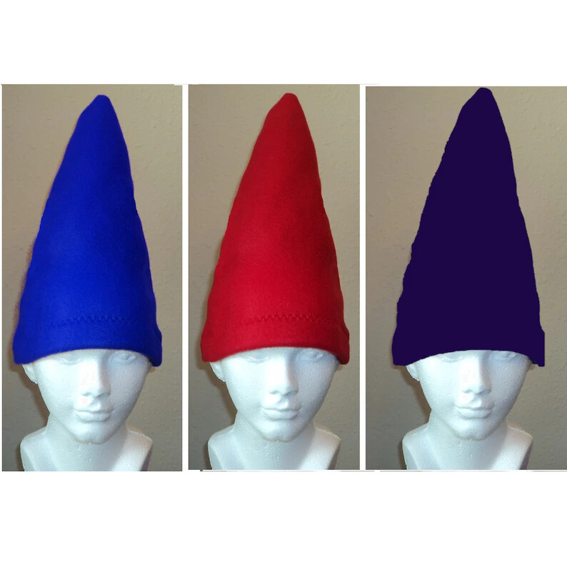 Garden Gnome Hat Your choice of red blue green - Halloween Costume Dress up New