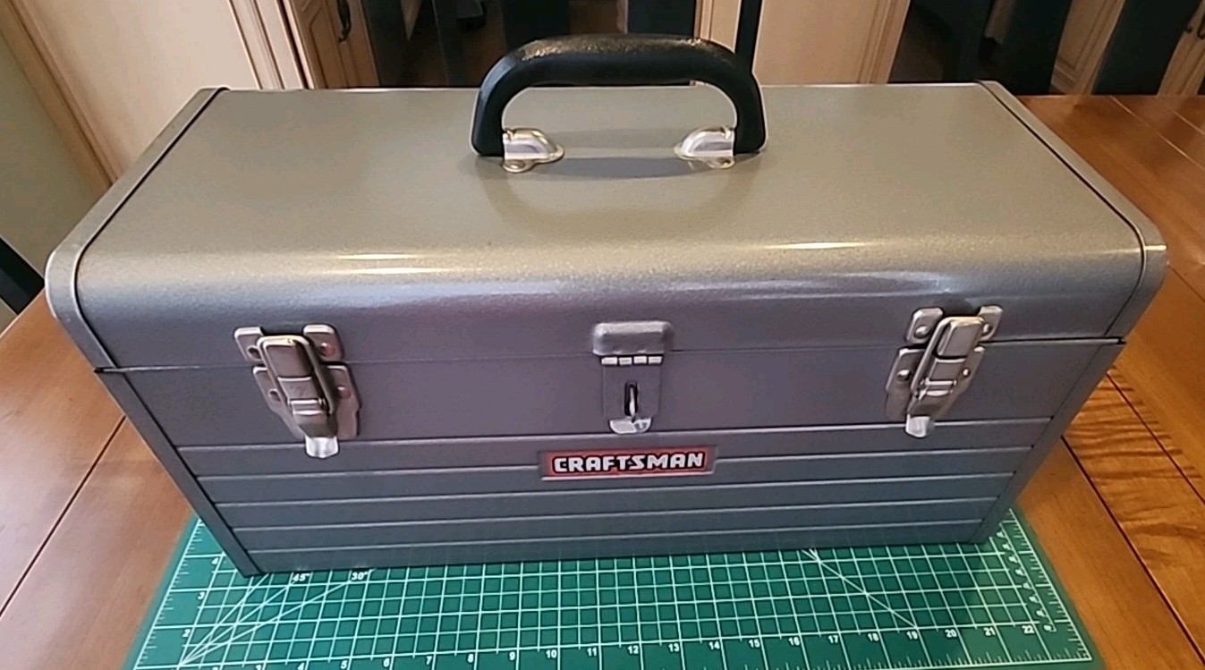 Vintage 1970's Craftsman Toolbox w/ Red Tray - gwVF