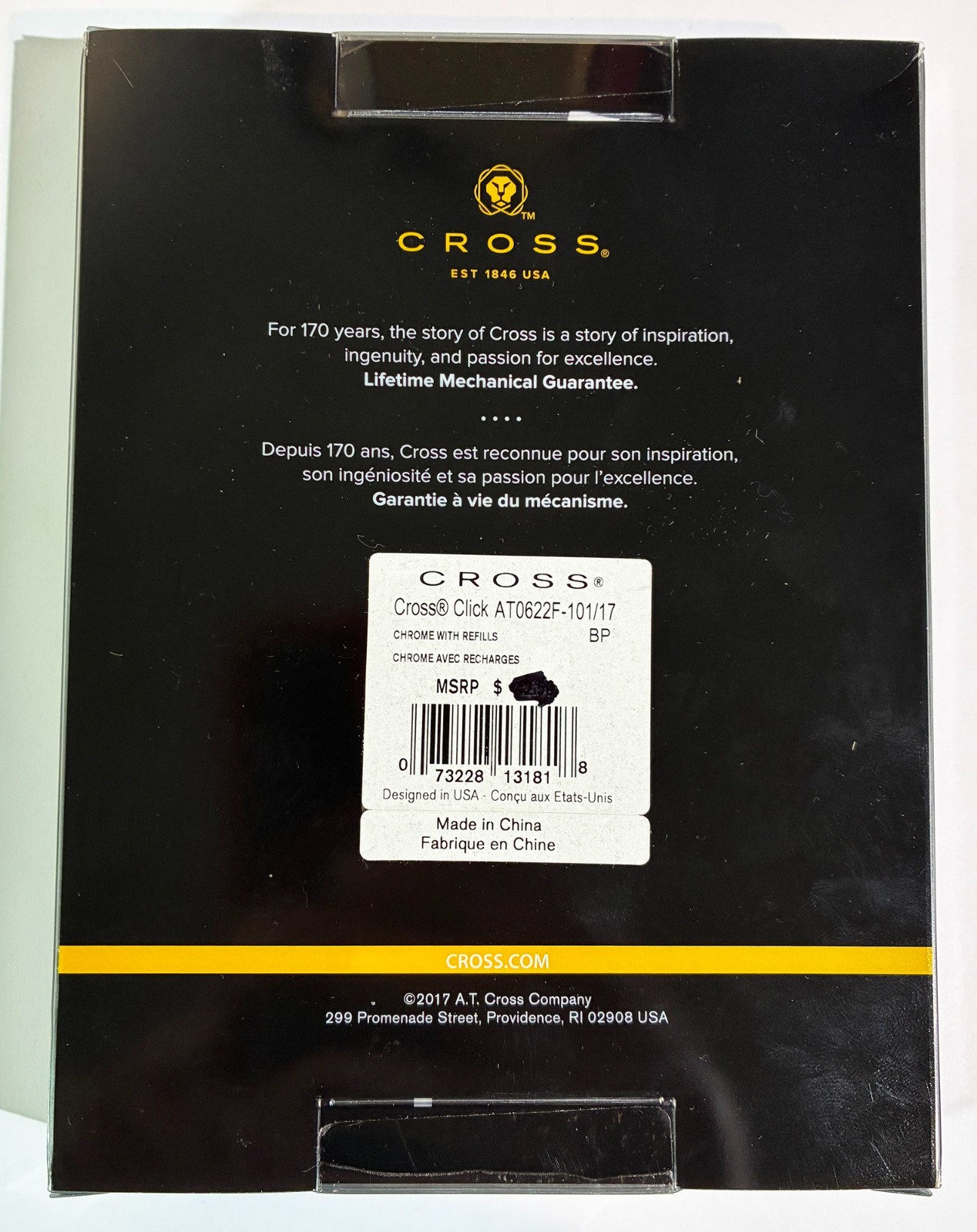 Chrome CROSS CLICK BALLPOINT PEN w/ Two Refills AT0622F-101/17 UNOPENED! UNUSED!