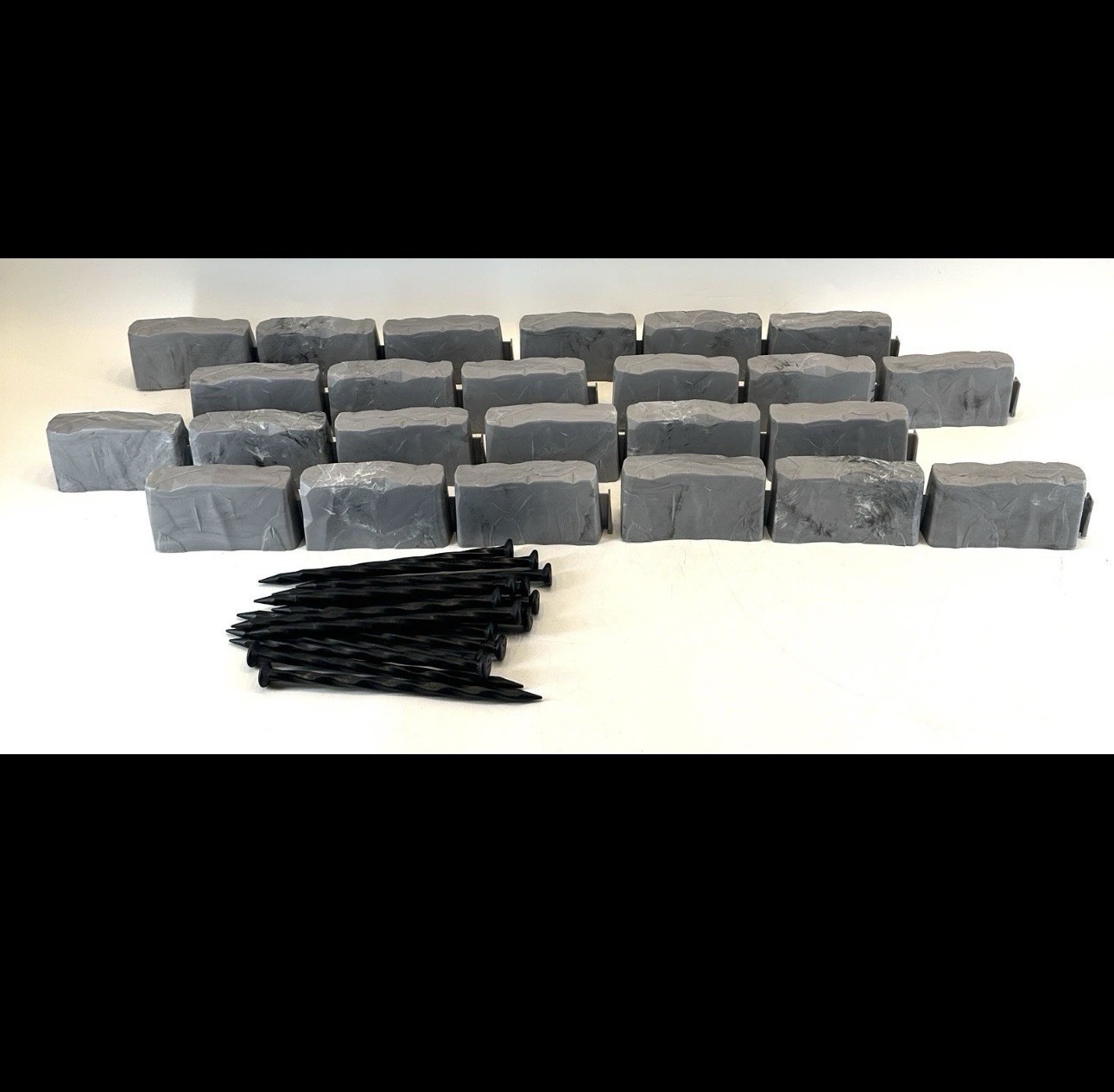 ProFlex 10 ft No Dig Landscape Edging W/ Anchoring Spikes Dark Gray 3602S-10C