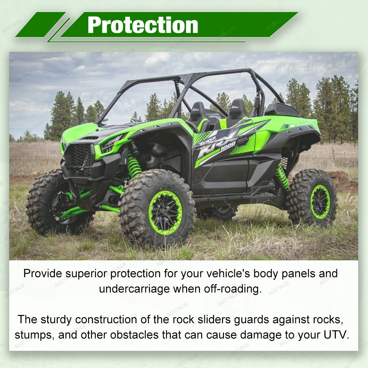 Rock Sliders Side Nerf Bars 2 Door for 20-23 Kawasaki Teryx KRX 1000 #99994-1314