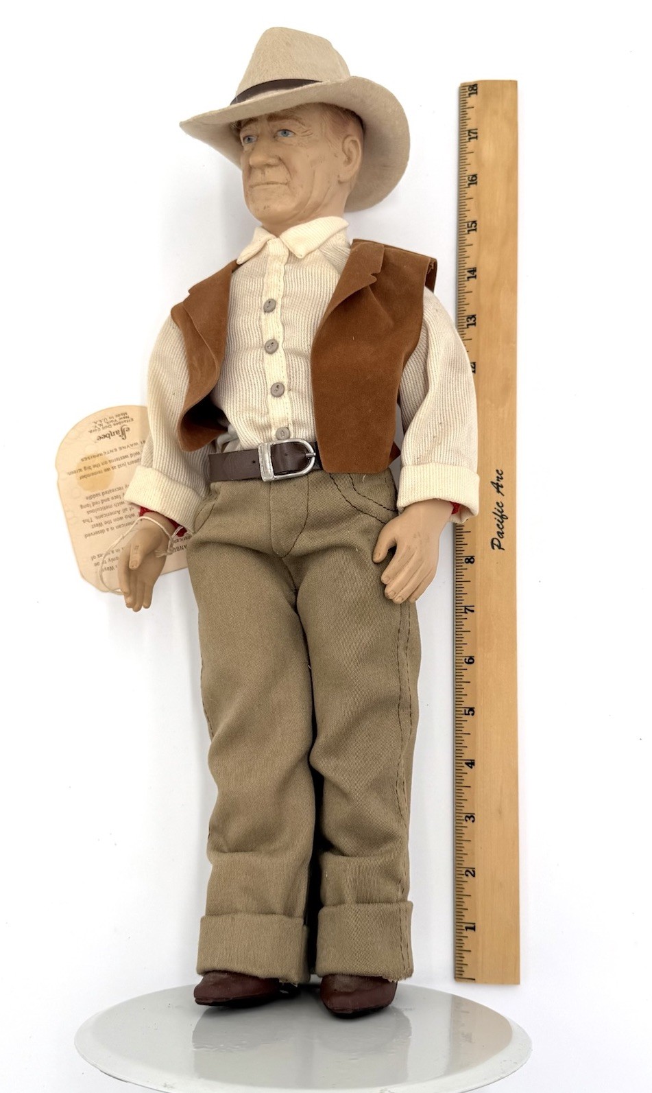 VTG 1981 Effanbee John Wayne Doll Legend Series w/ Tag Cowboy Western