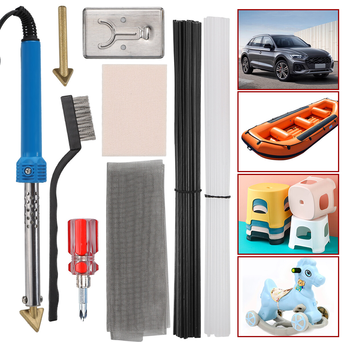 80W Plastic Welding Kit for Car Bumper Repair 110V Electric Soldering Iron NEW
