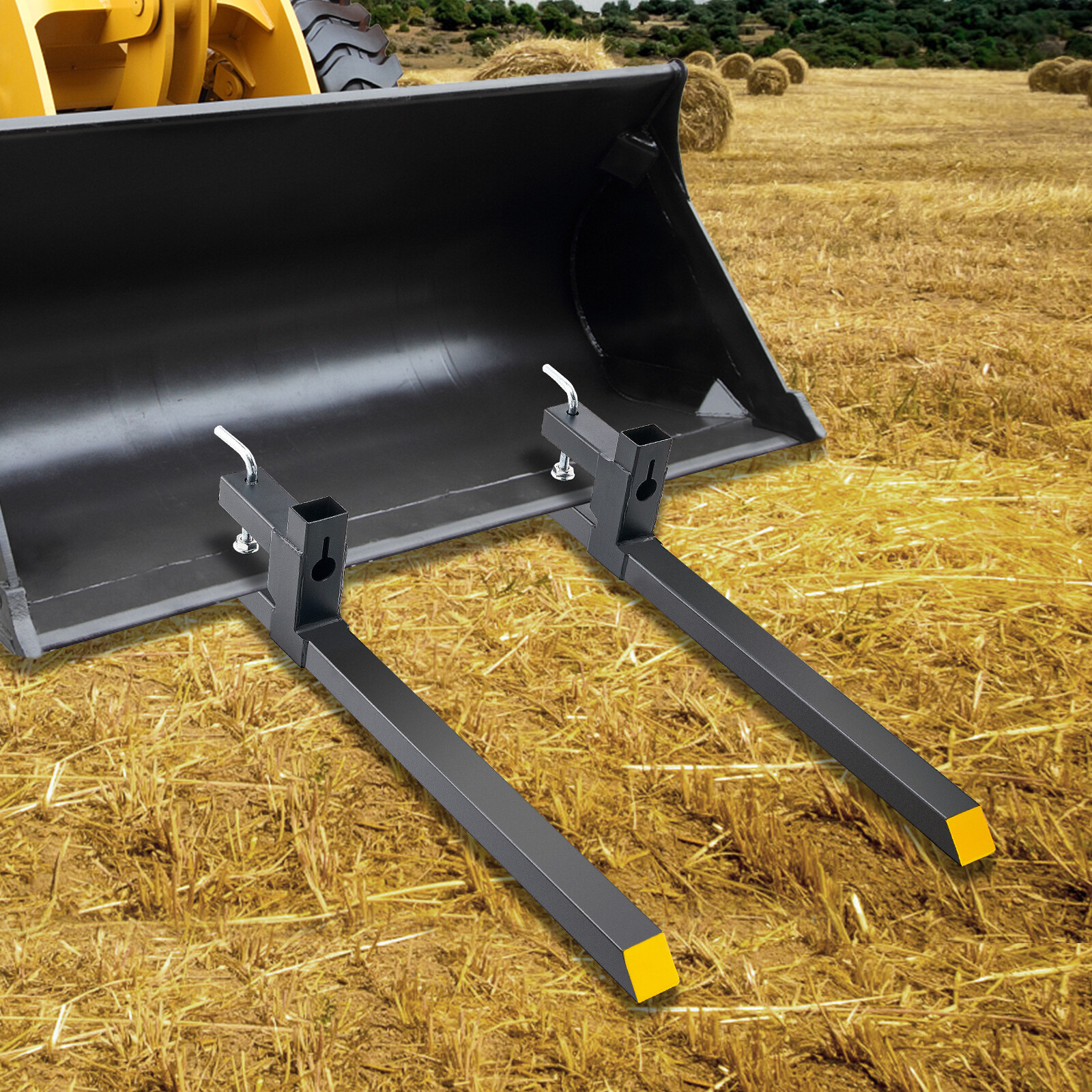 VEVOR 43" 2000lbs Clamp on Pallet Forks Tractor Forks Heavy Duty Bucket Fork