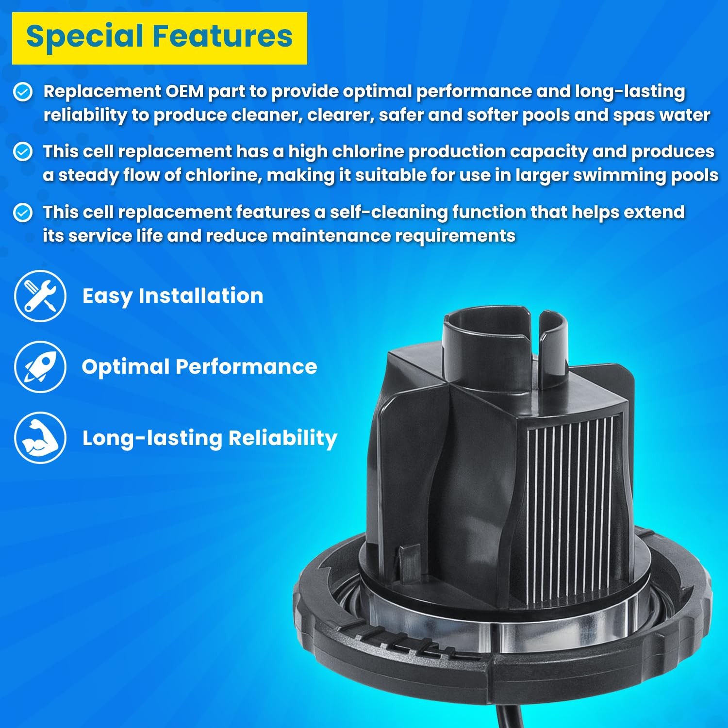 Replacement for Jandy Zodiac R0693900 TruClear Salt Cell Assembly for All Jan...