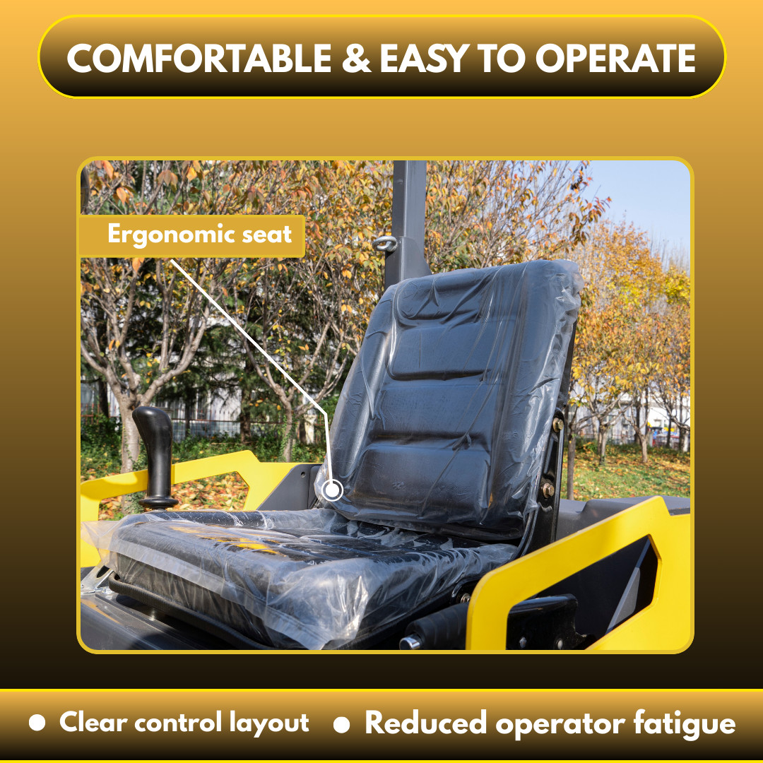 TYPHON FURY 15 Mini Road Roller 1.5Ton 13.5 hp B&S Gas Engine Hydraulic Steering