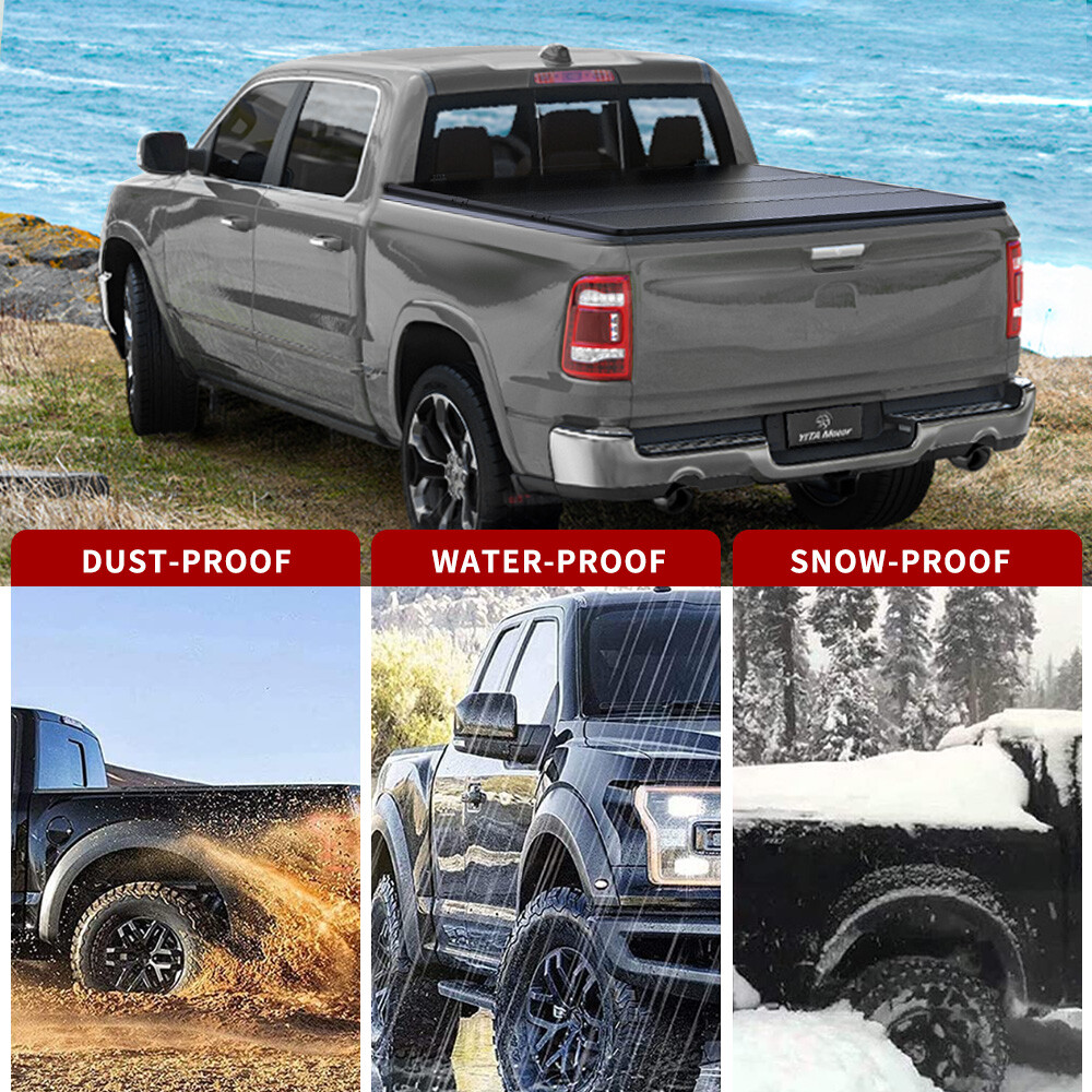 5FT Hard Tri-fold Tonneau Cover For 2017-25 Honda Ridgeline Truck Bed WaterProof