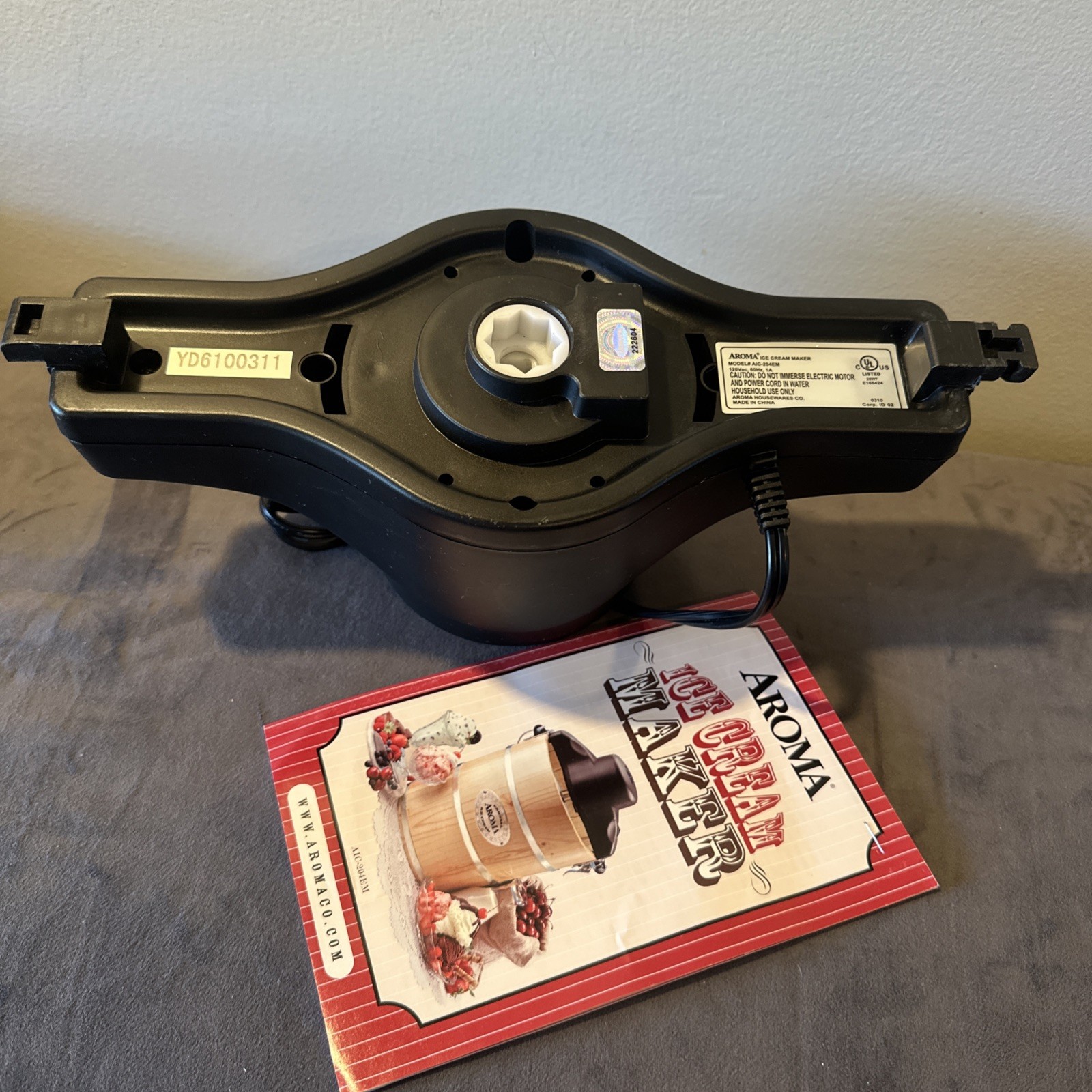 Aroma 4 Qt Ice Cream Maker AIC-204EM Replacement Electric Motor ONLY WORKS