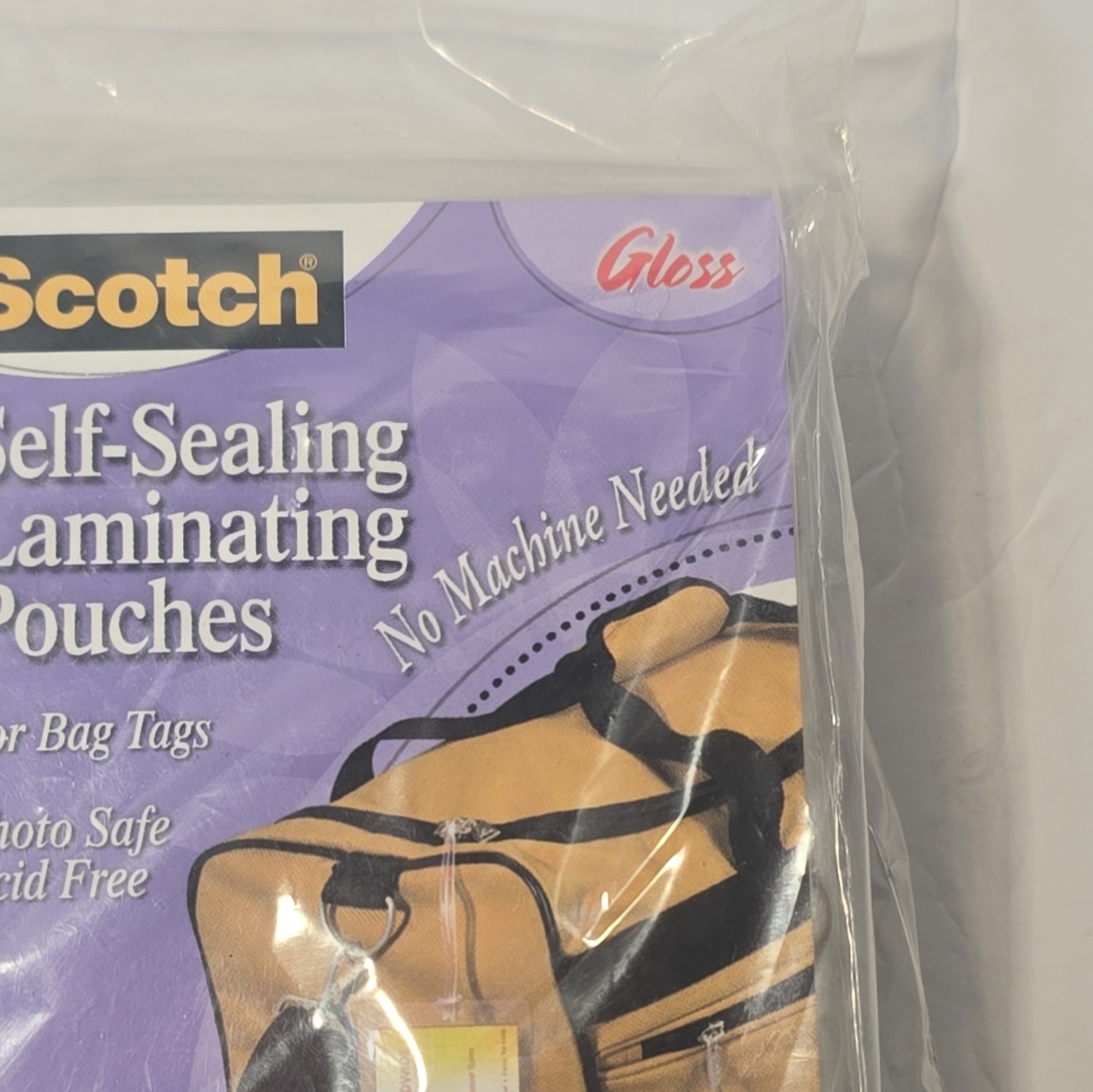 Scotch Self Sealing Laminating 6 packs of 2 luggage Pouches Bag Tags Photo Safe