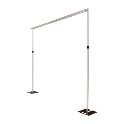 DOUBLE CROSS BAR ADJUSTABLE QUICK BACKDROP KIT 10 FT x 10 FT PIPE WITHOUT DRAPE