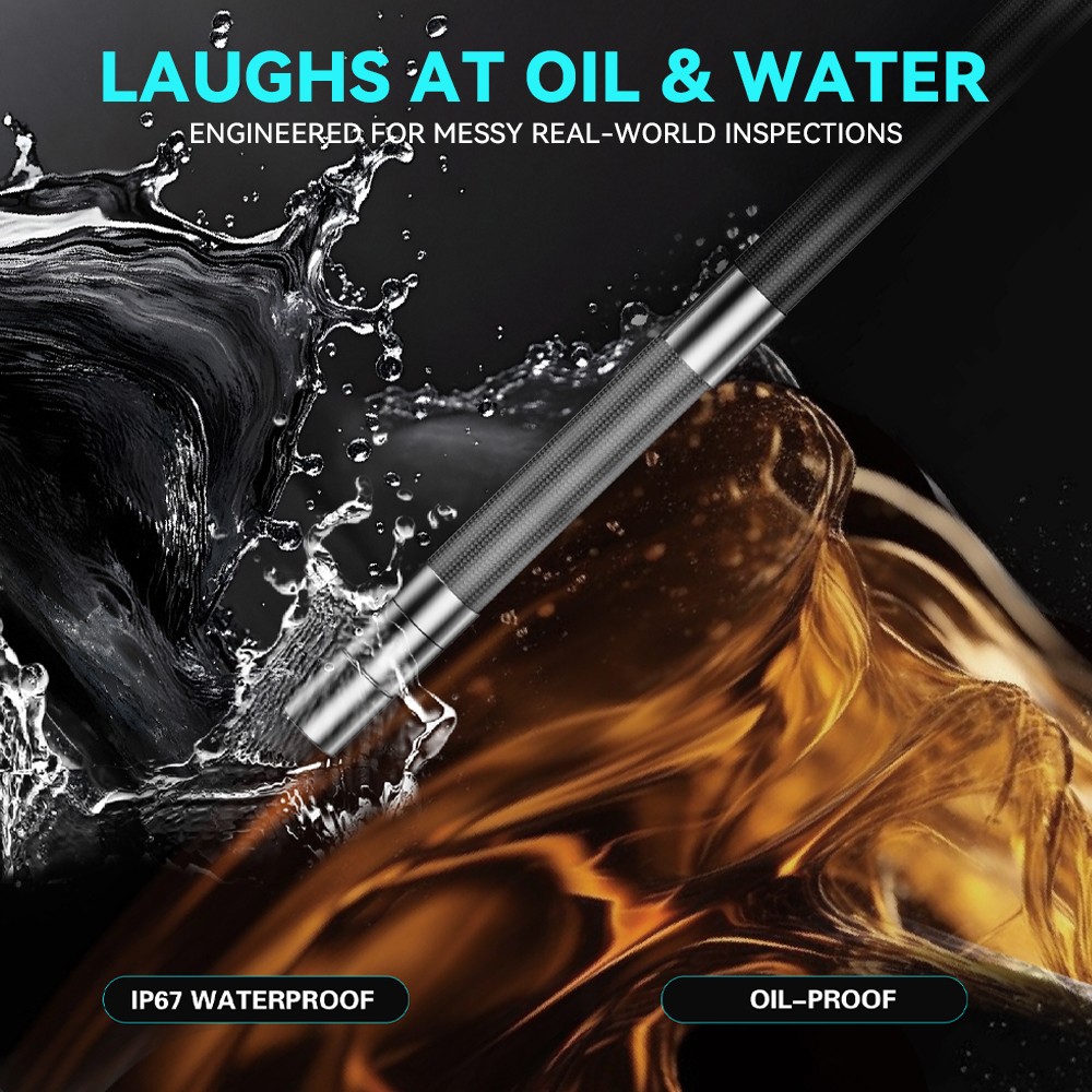 SCOPIX 10ft Tube 2-Way 360° Inspection Camera Articulating Borescope Semi Rigid